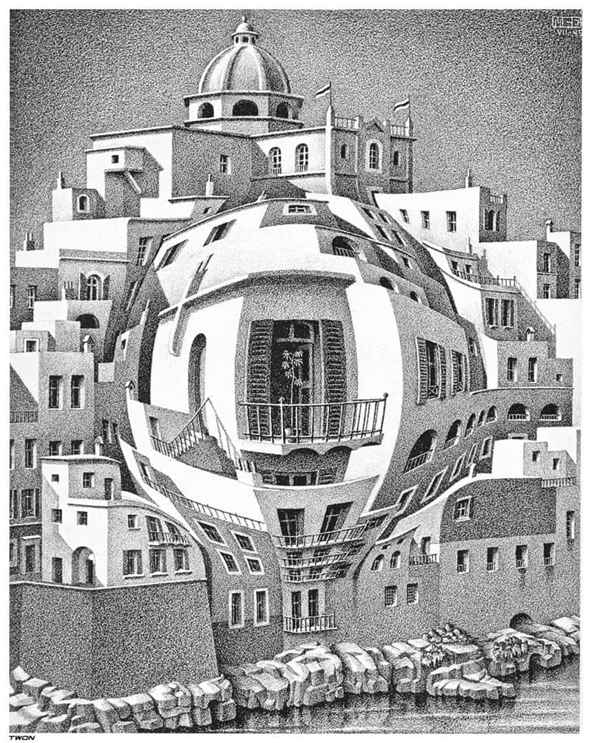 Balcony Maurits Cornelis Escher Art Background