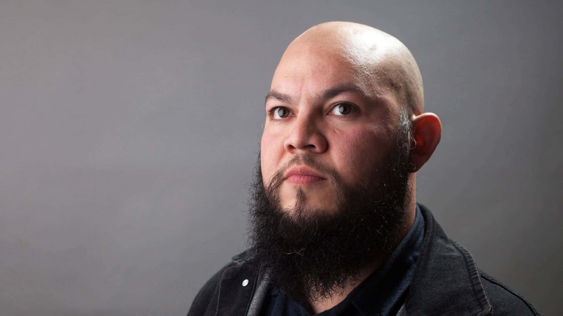 Bald Bearded Man Portrait Background