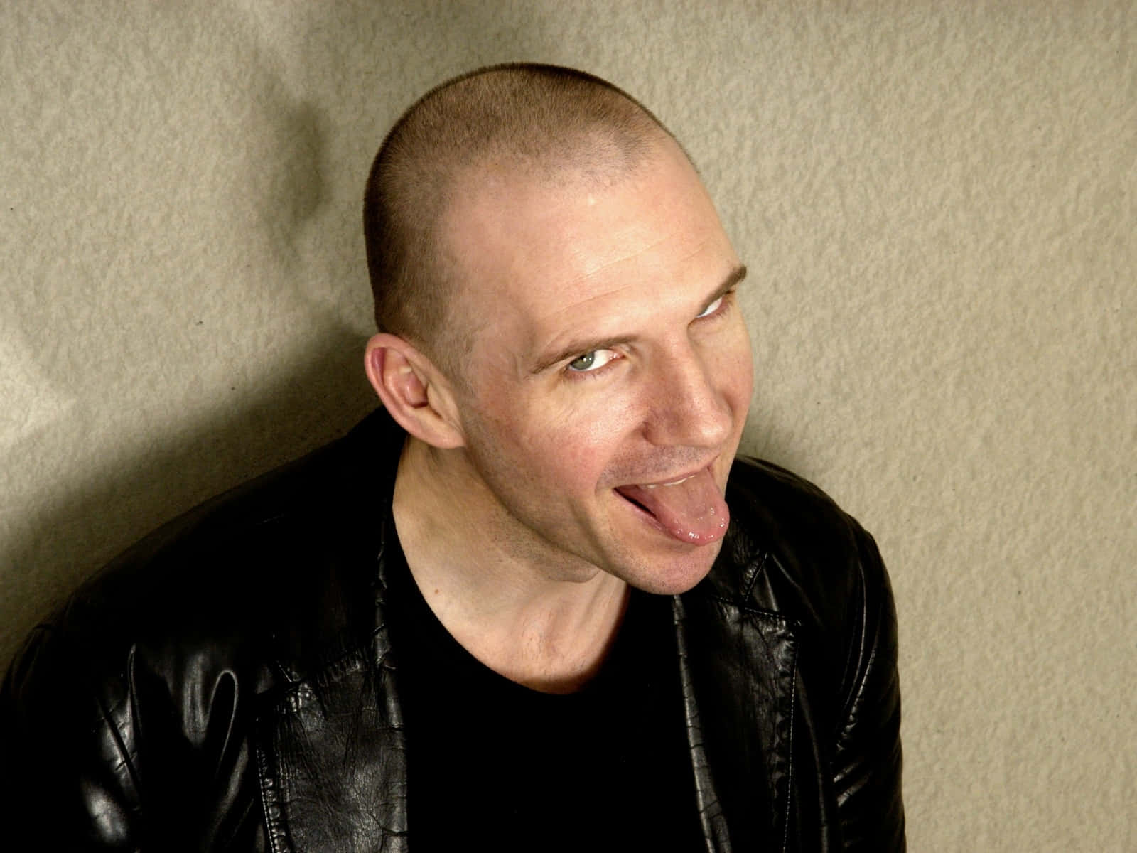 Bald Man Sticking Out Tongue