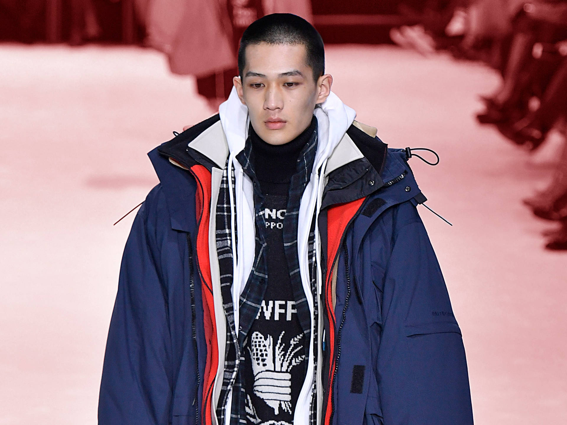 Balenciaga Blue Parka Jacket Background