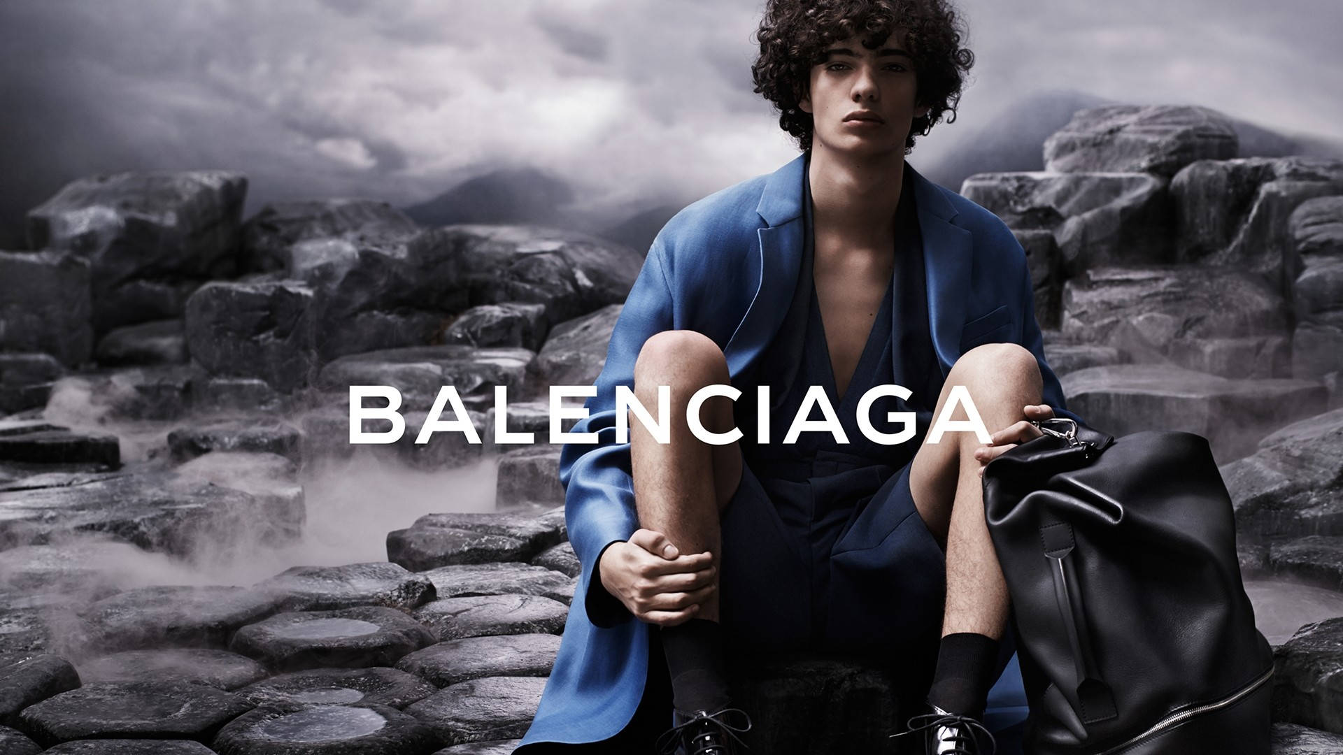 Balenciaga Model In Suit Background