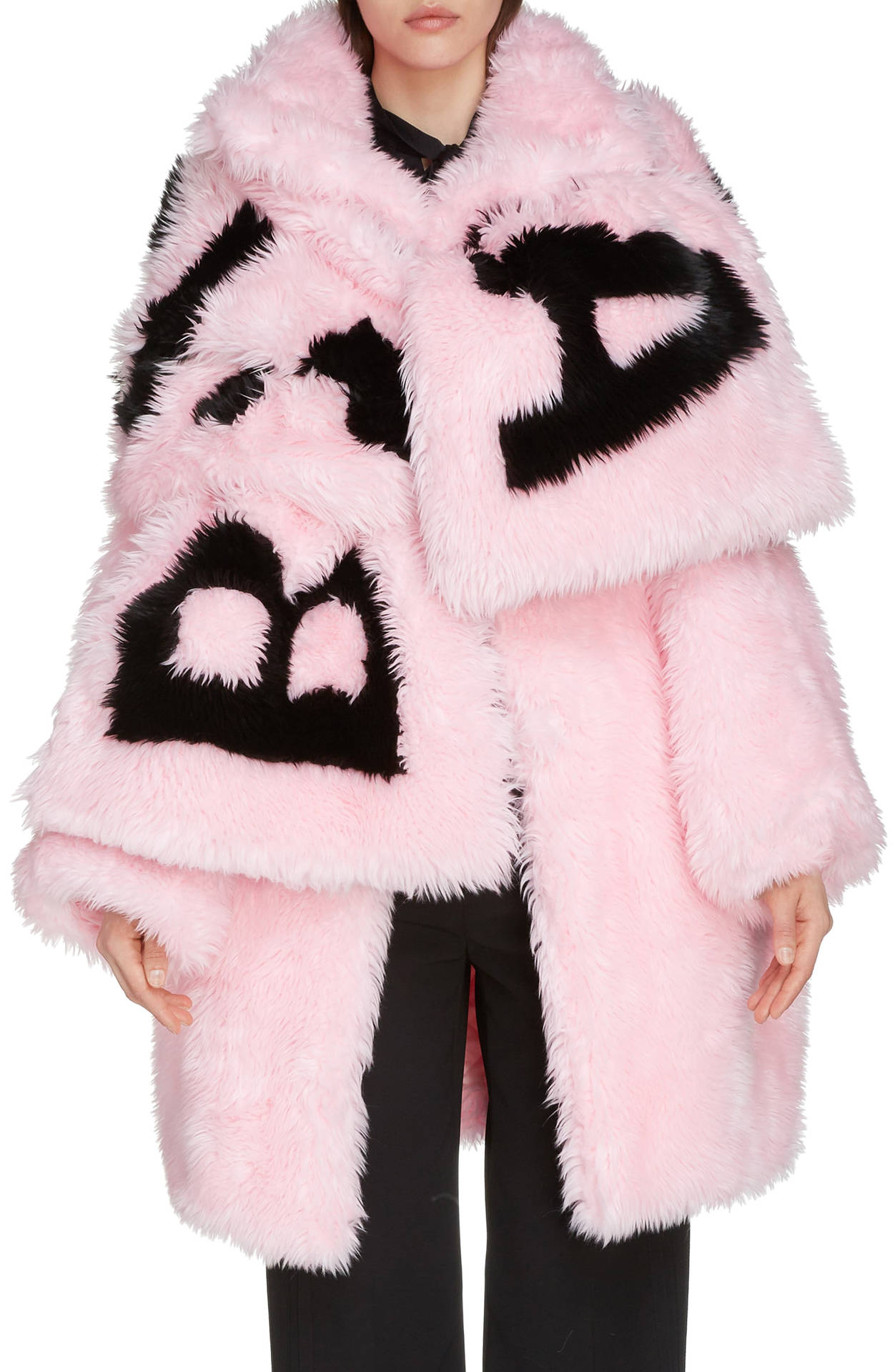 Balenciaga Pink Fur Coat Background