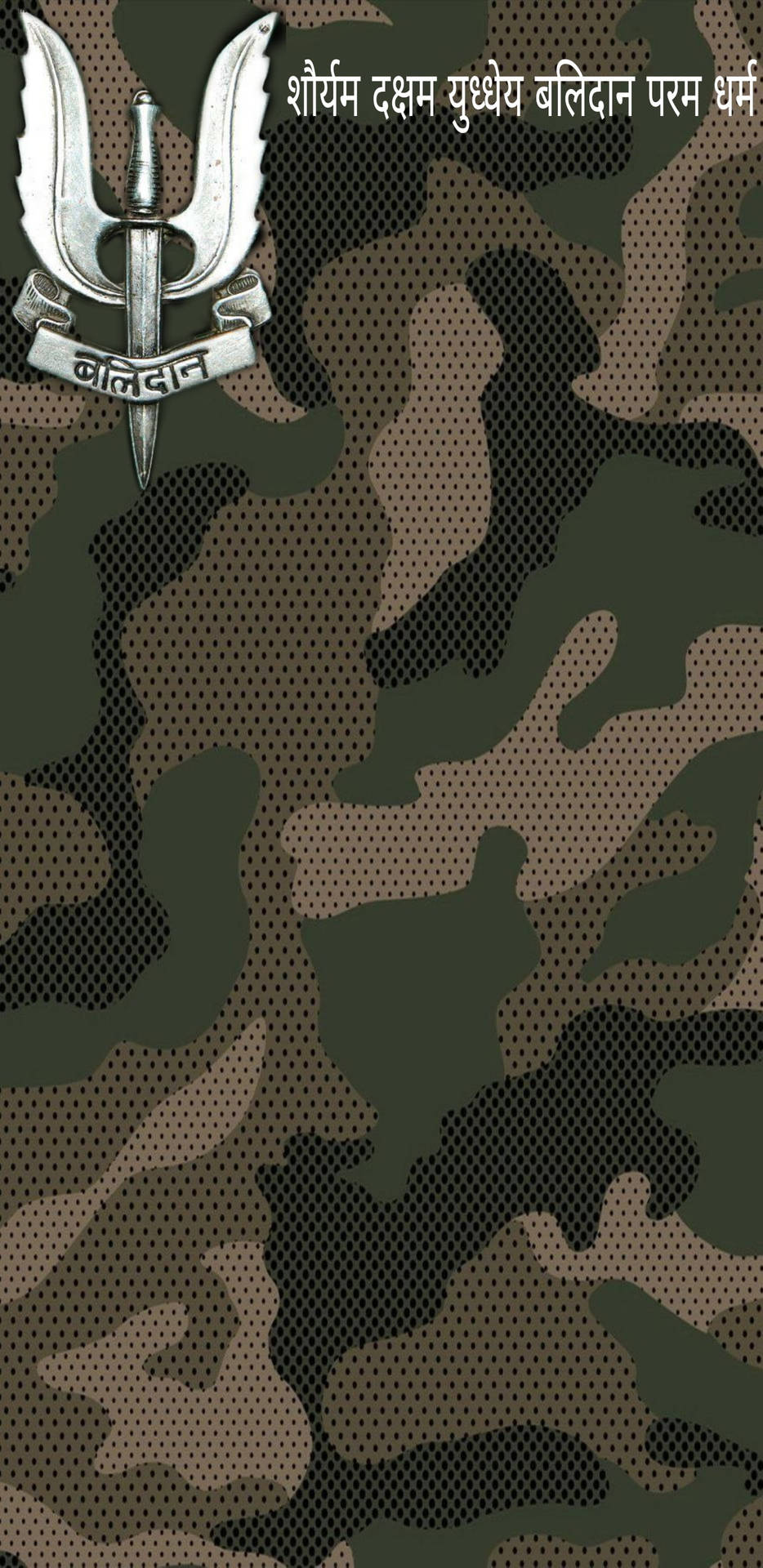 Balidan Badge In Camouflage With Holes Background