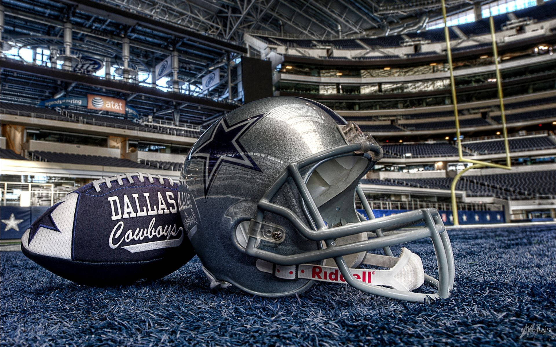 Ball And Helmet Of Awesome Dallas Cowboys Background