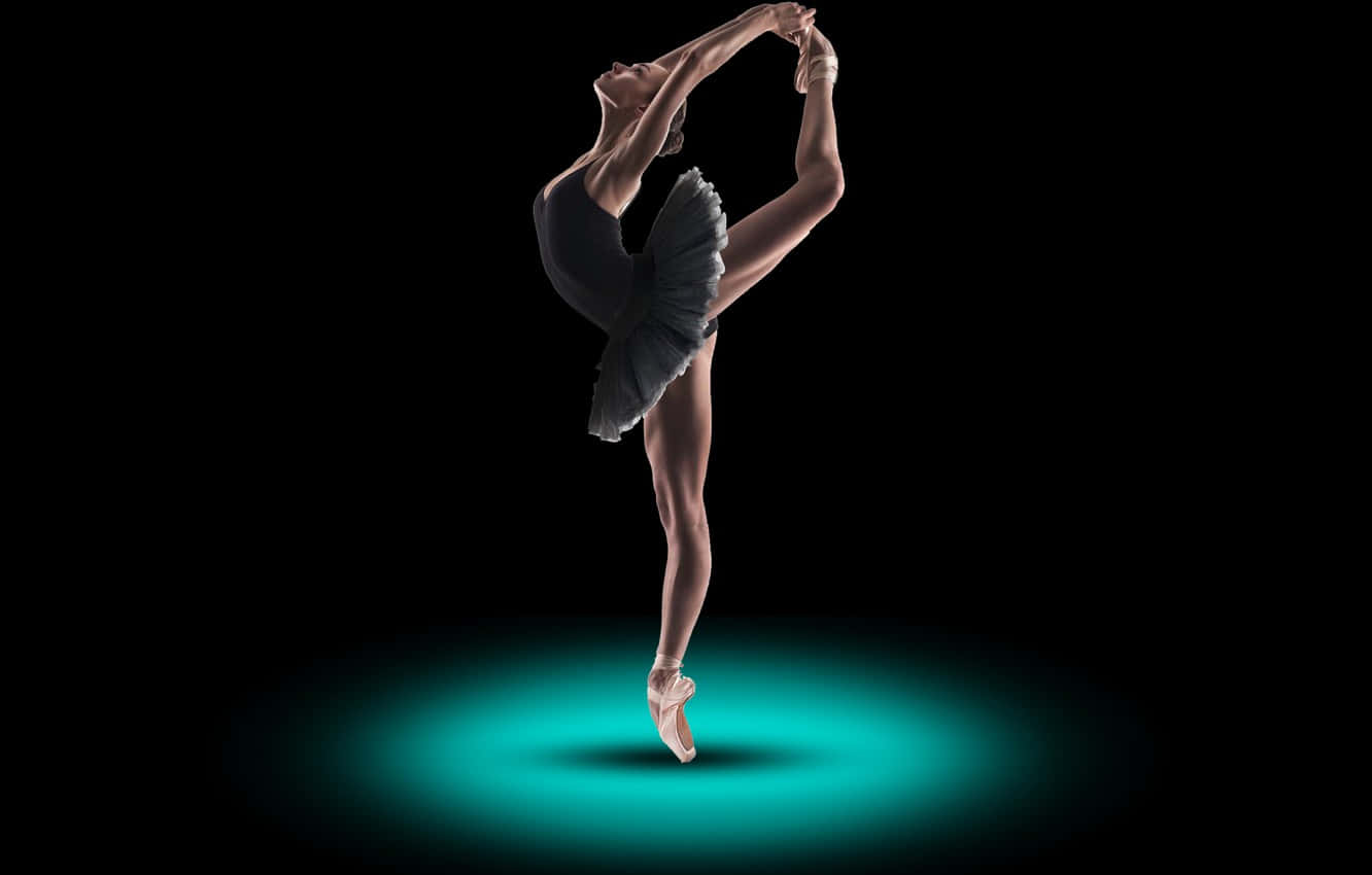 Ballerina Dance Arabesque Neon Digital Art