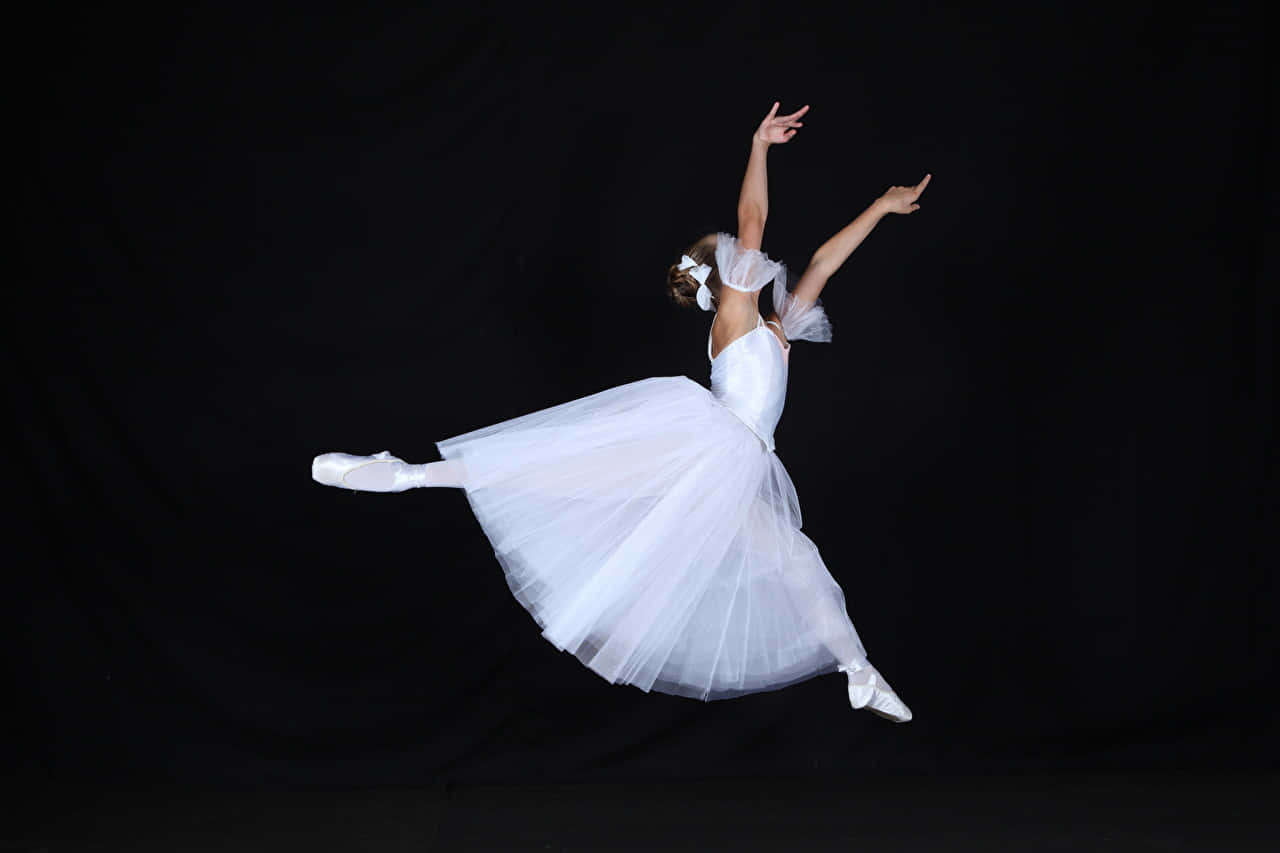 Ballerina Dancer Leap Pose Photography Background