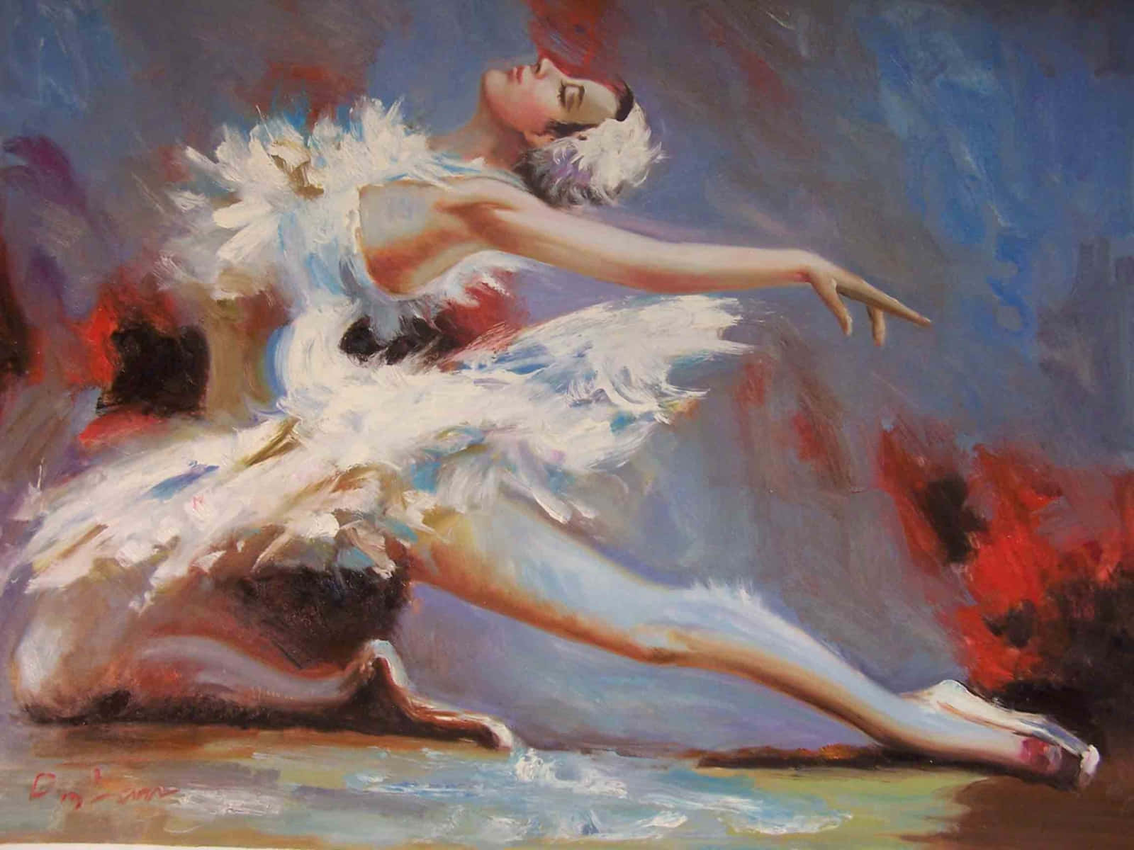 Ballerina Dancer Oil Painting Art