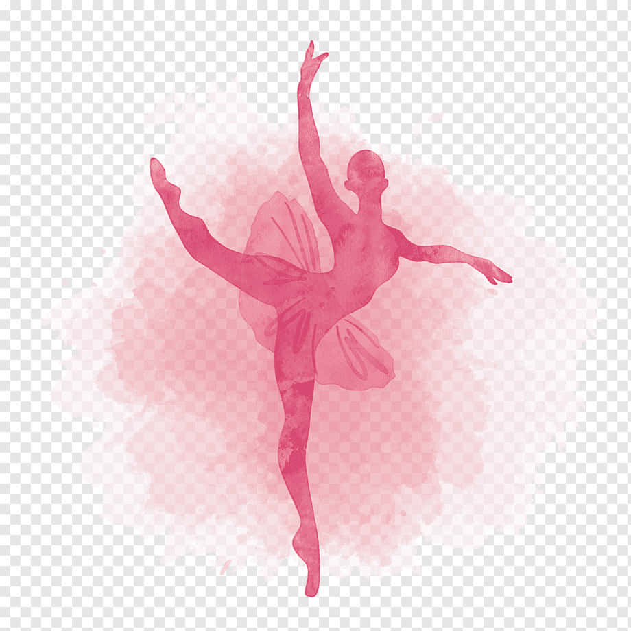 Ballerina Dancer Pink Watercolor Art Background