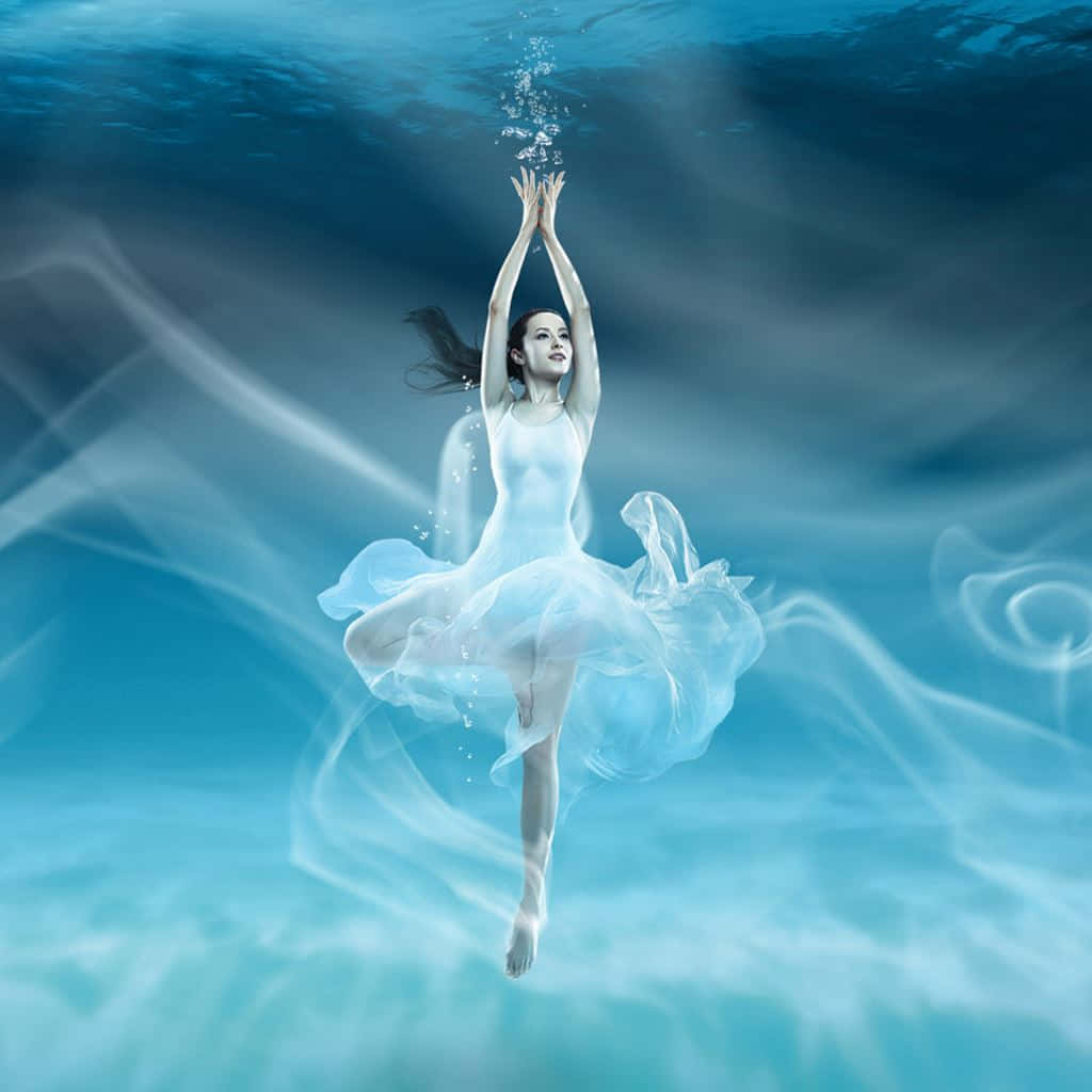 Ballerina Dancer Underwater Digital Art Background