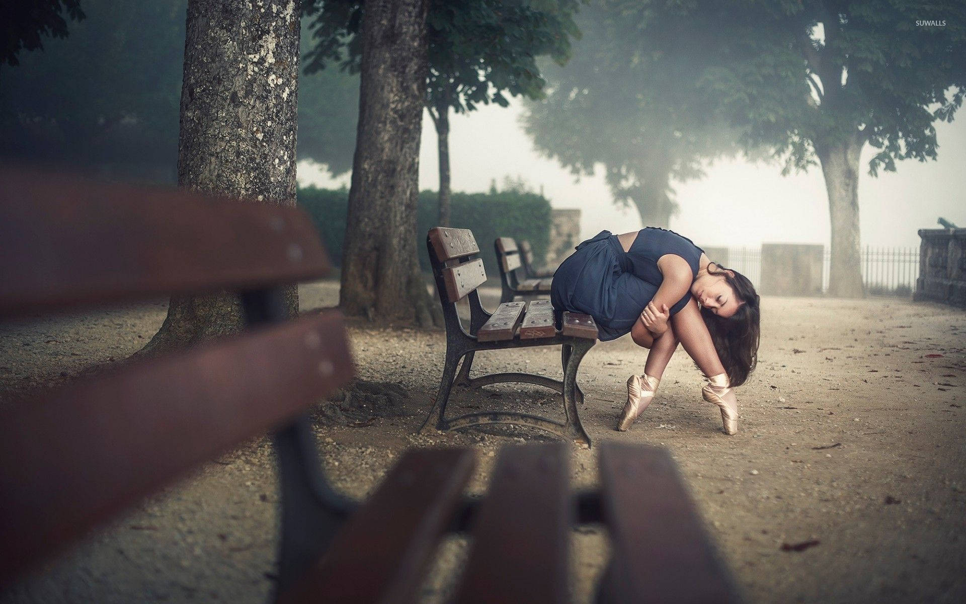 Ballerina On Bench