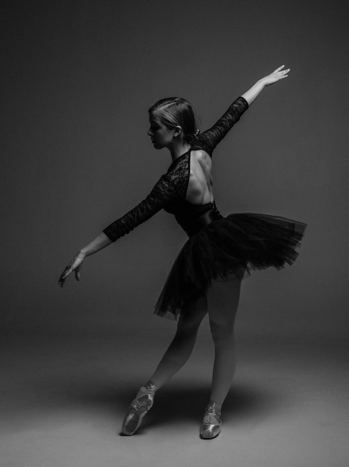 Ballet Dancer In Backless Tutu Background