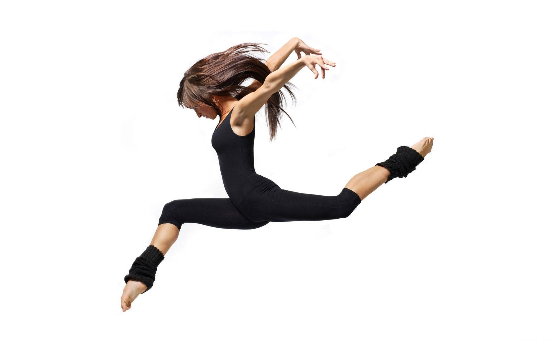 Ballet Dancer In Black Outfit Background