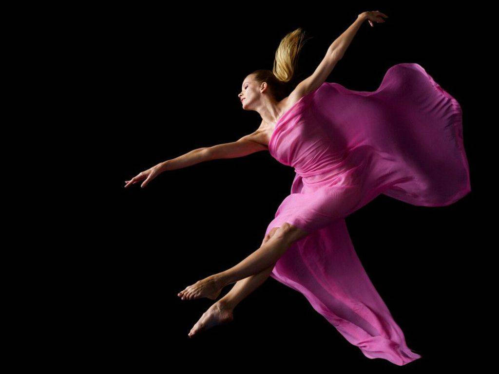 Ballet Dancer In Pink Dress Background