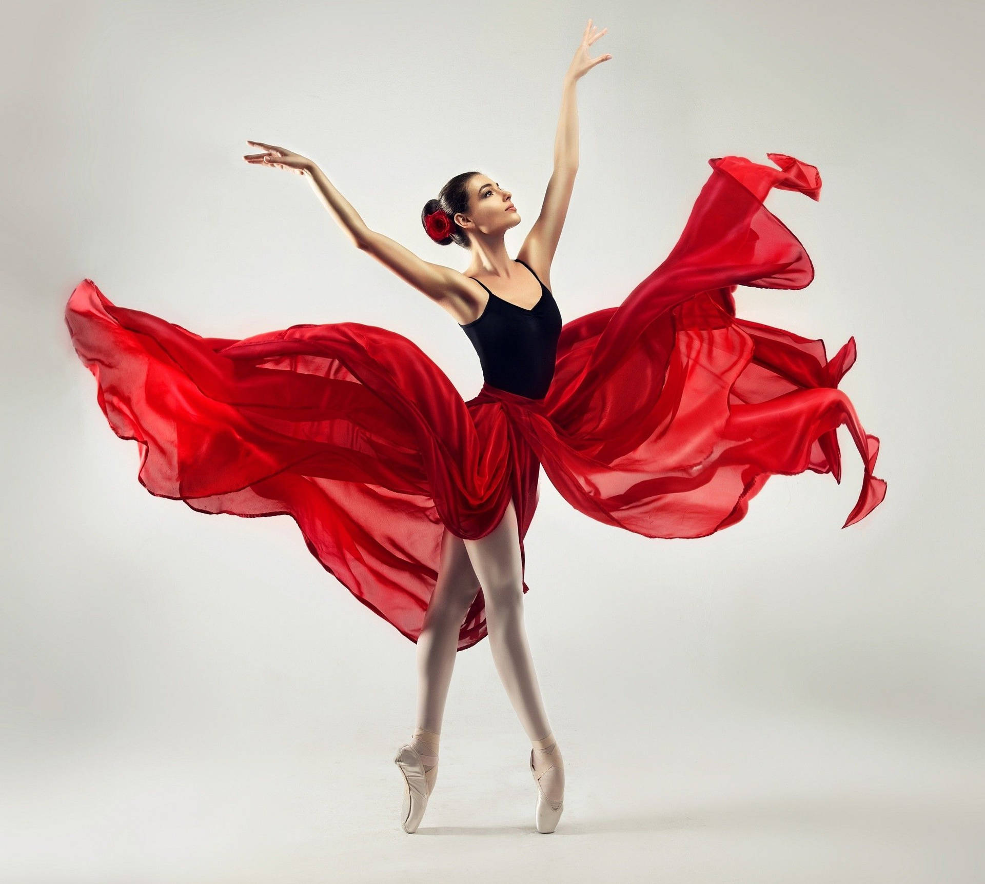 Ballet Dancer In Stunning Dress Background