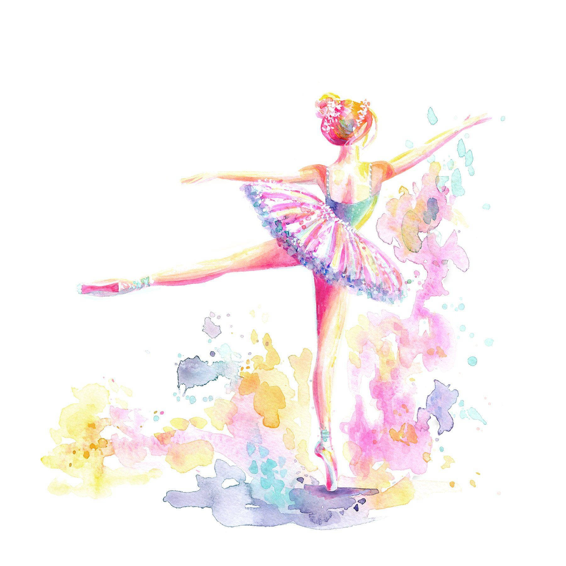 Ballet Dancer Watercolor Art