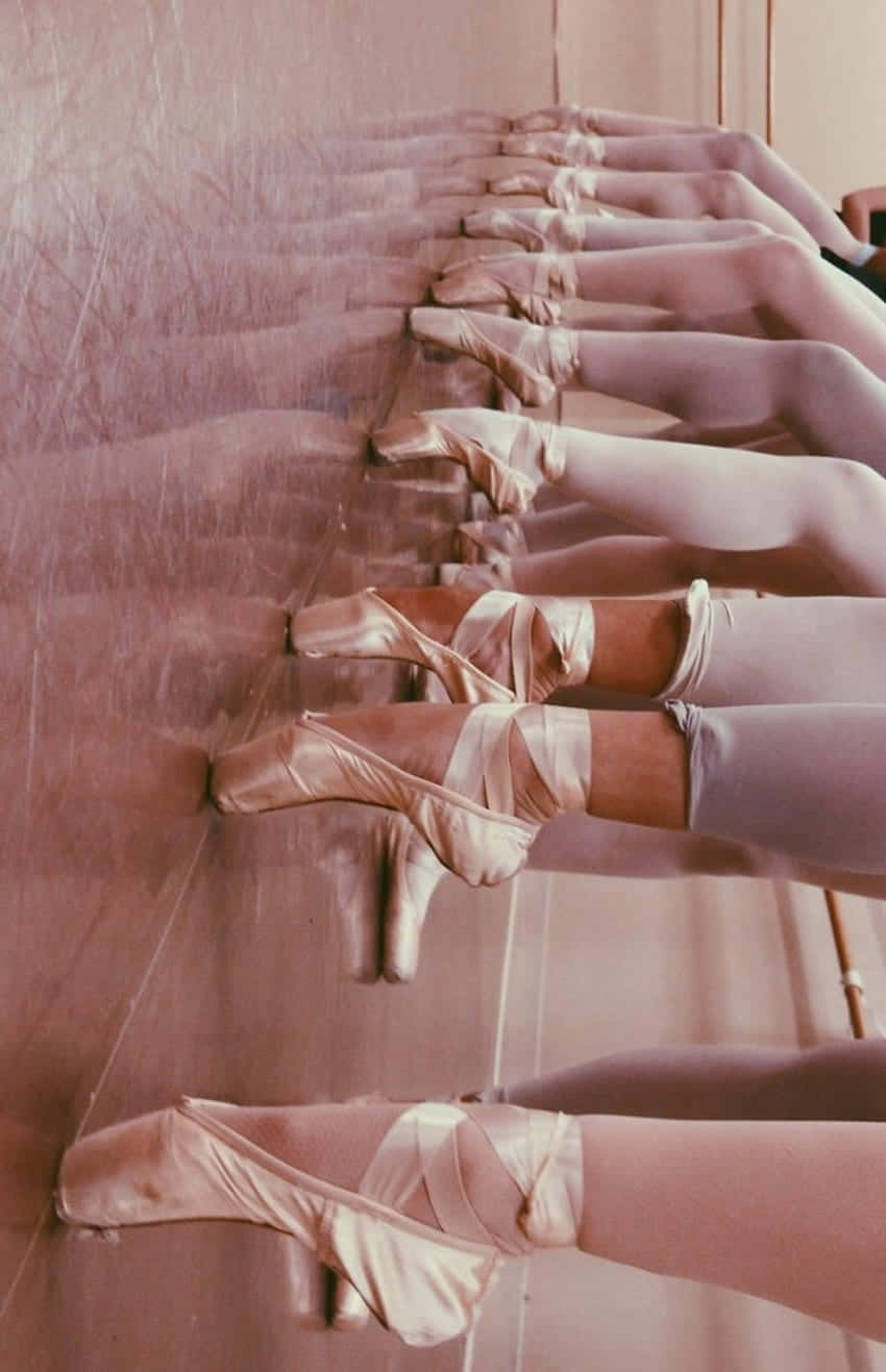 Ballet Shoes In A Row Background