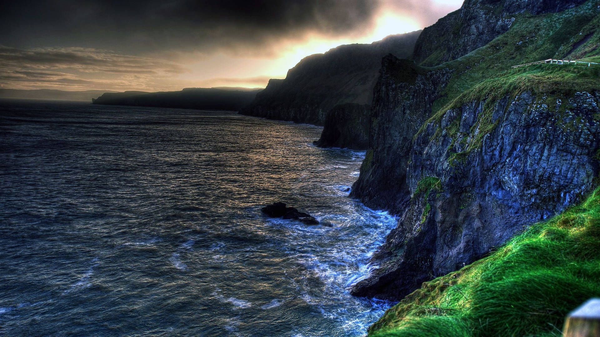 Ballintoy Coastline Ireland Background