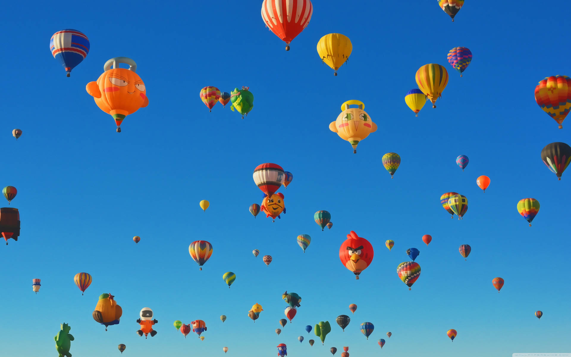 Balloons High In Albuquerque Sky Background