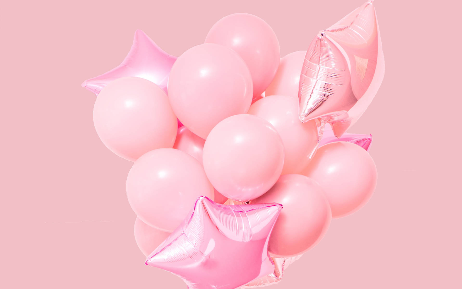 Balloons On Pink Background