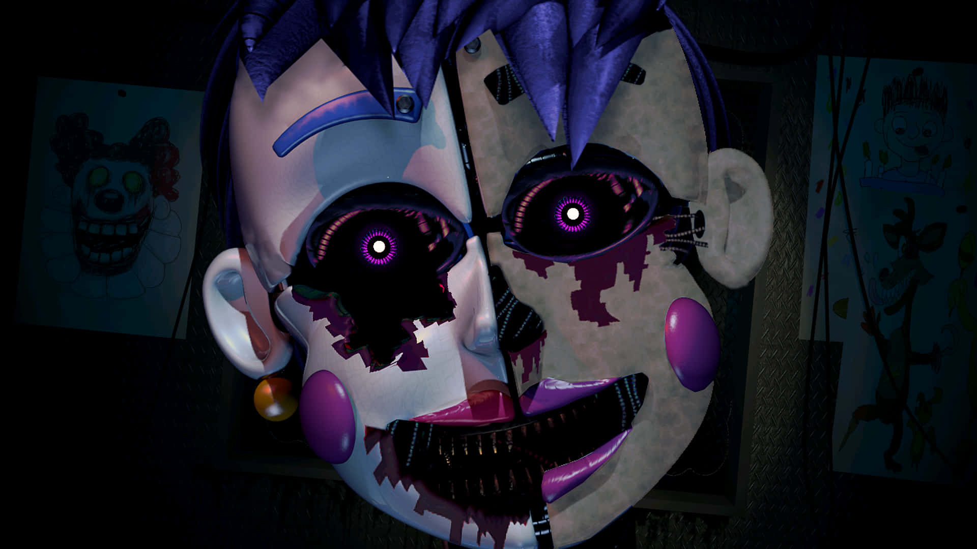 Ballora Creepy Face Background