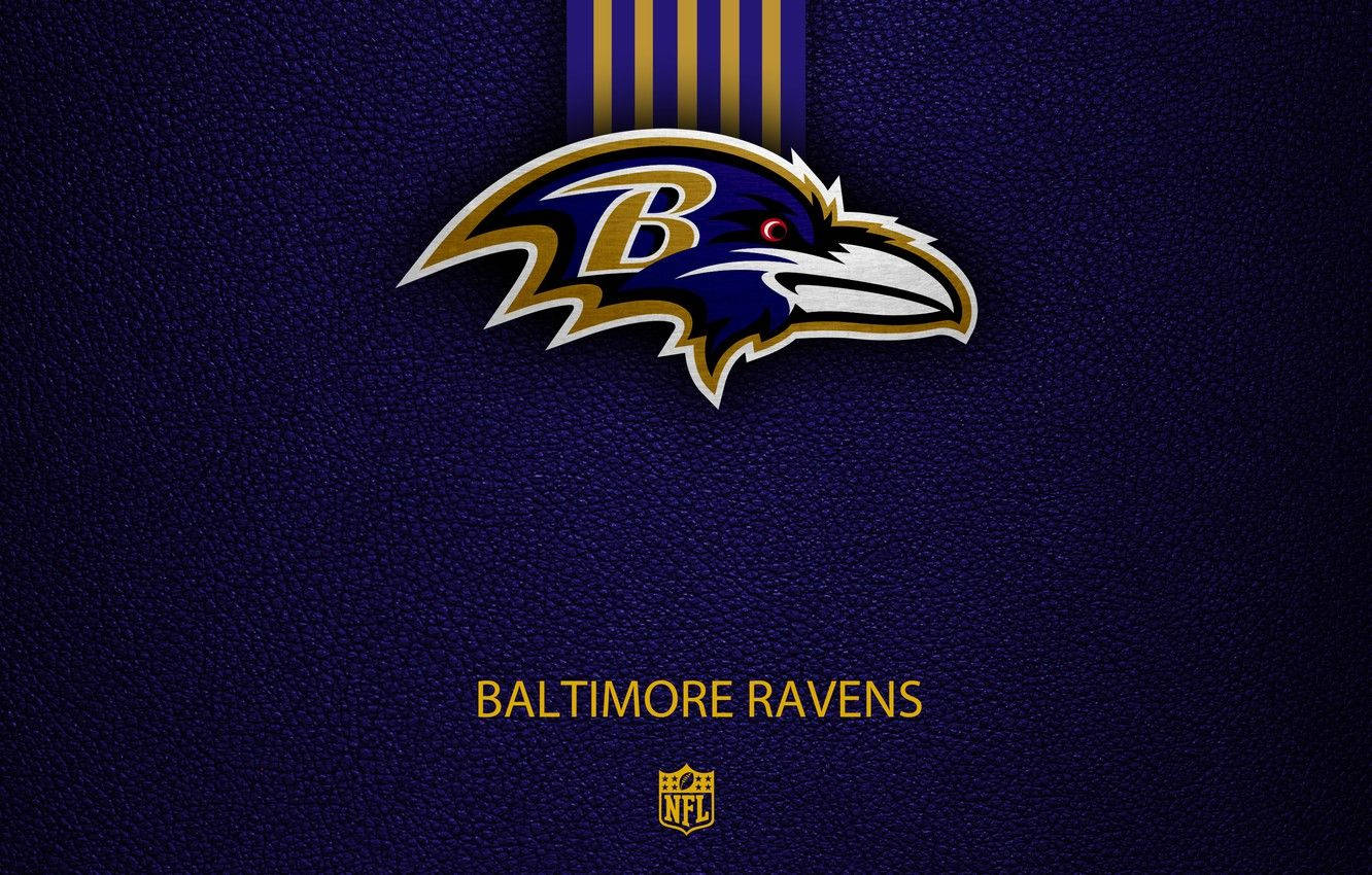 Baltimore Ravens Logo Blue Leather Background