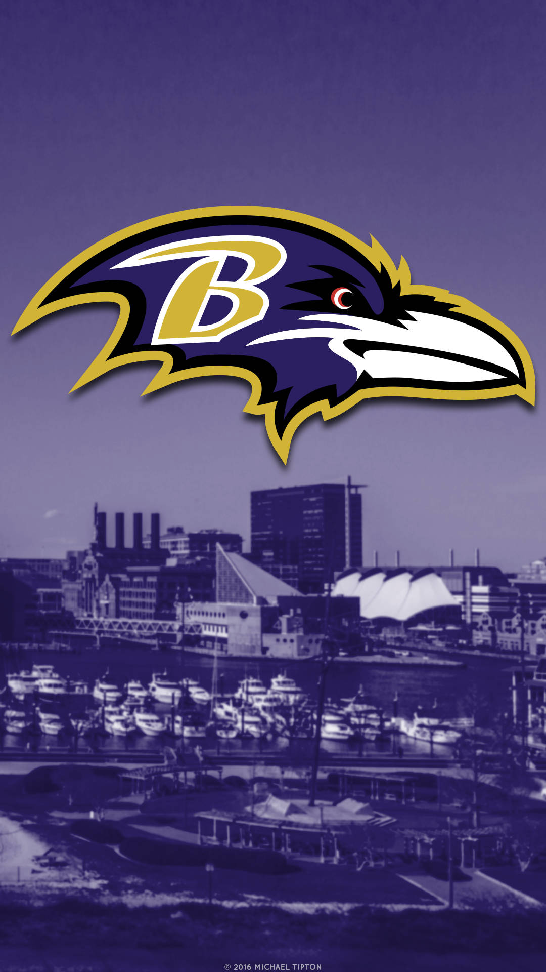 Baltimore Ravens Logo Purple Cityscape Background