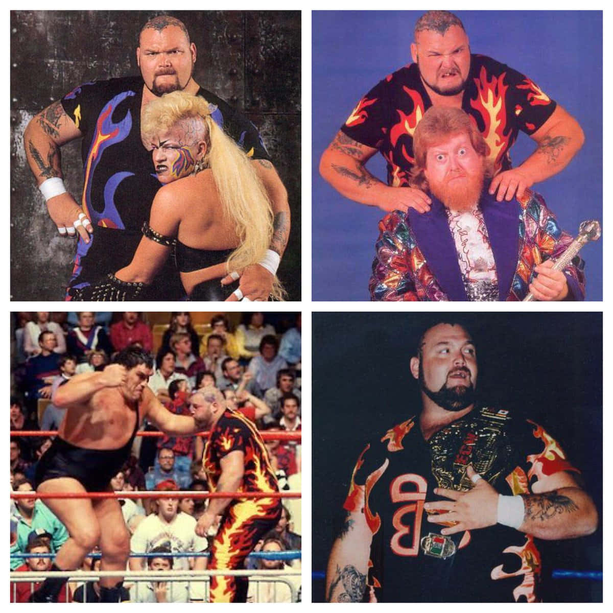 Bam Bam Bigelow Wwe Collage Compilation Background