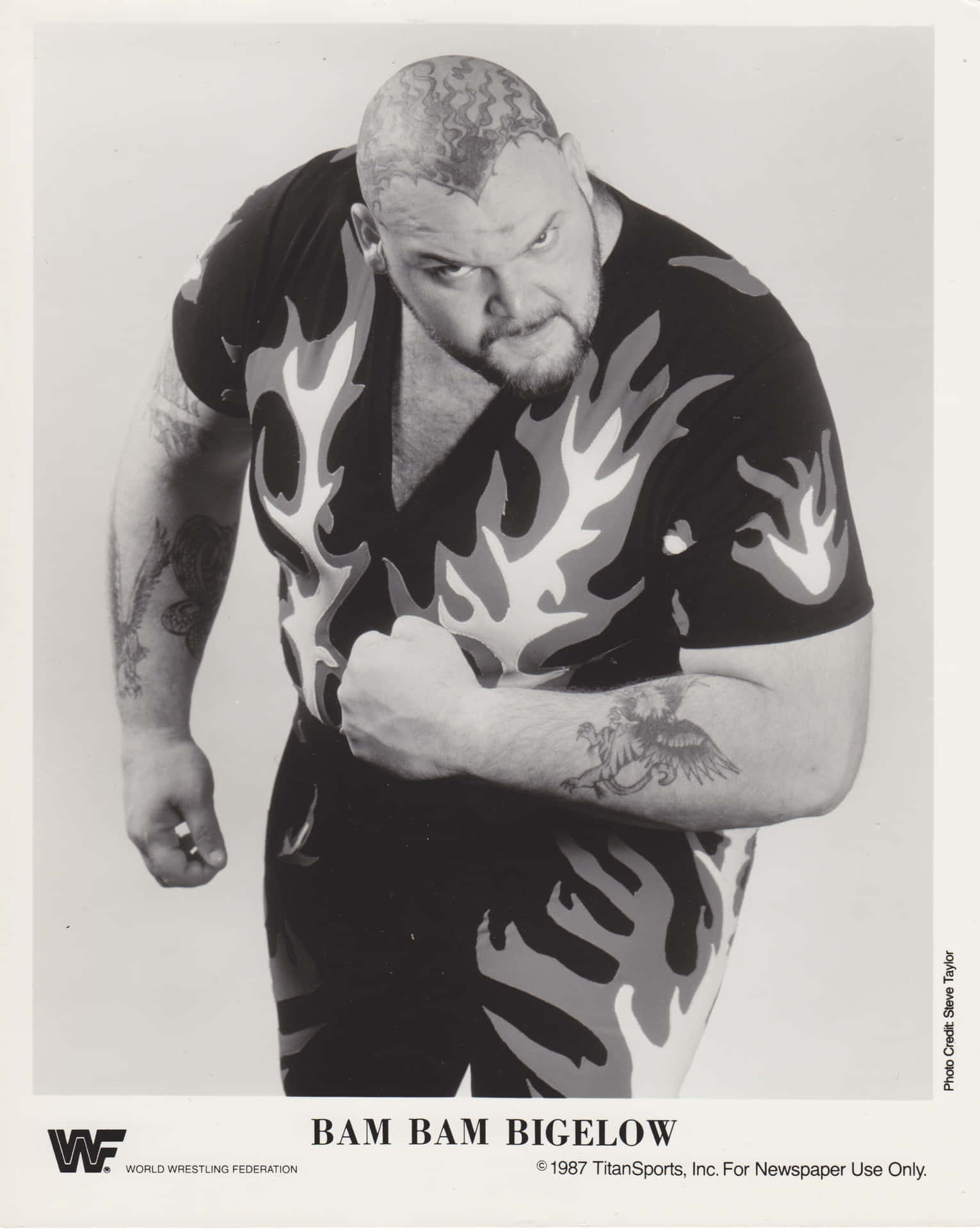Bam Bam Bigelow Wwe Vintage Card Background