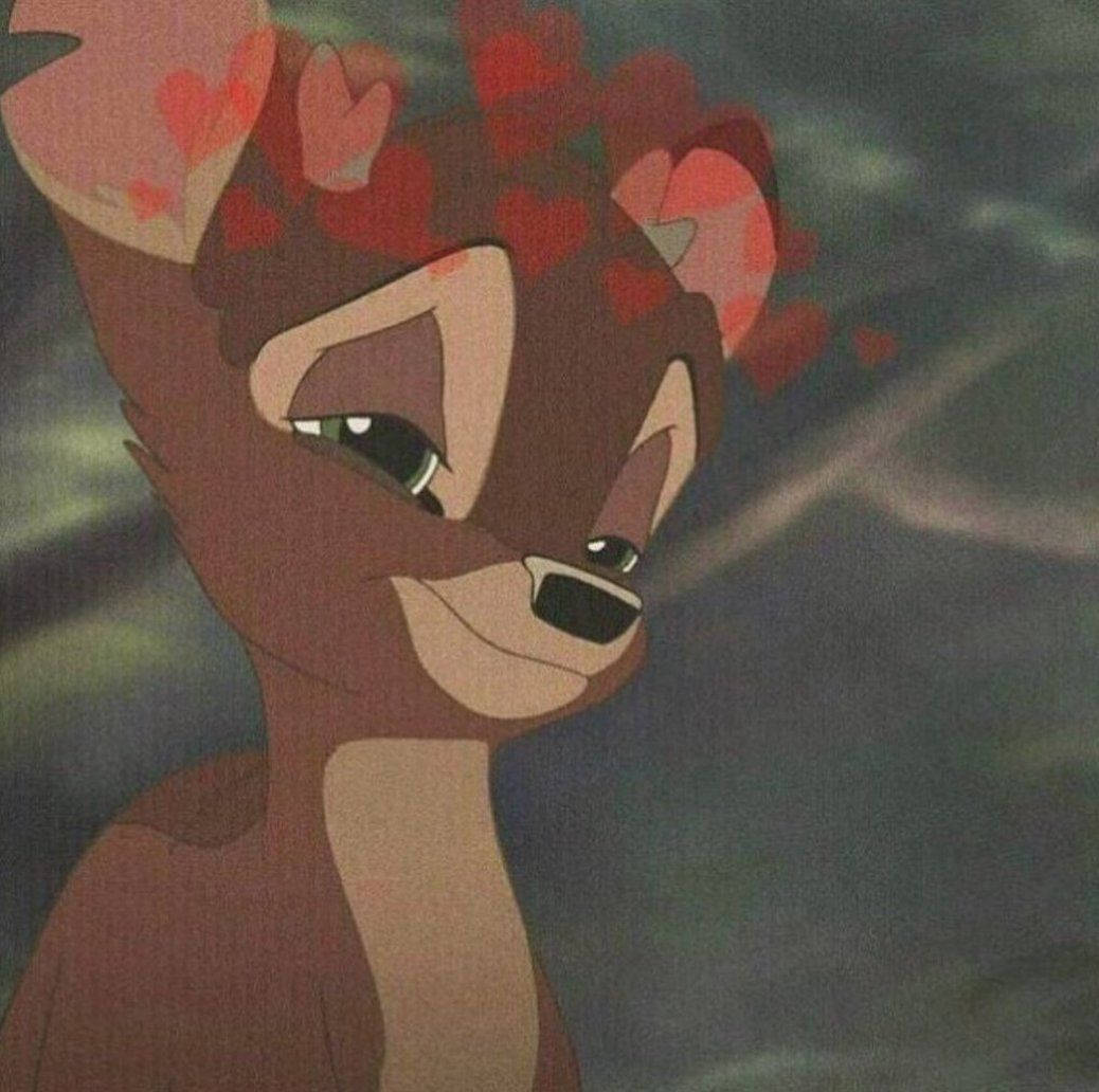 Bambi With Heart Crown Instagram Pfp Background