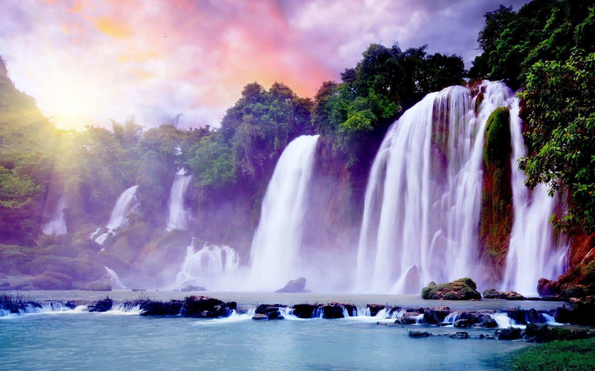 Ban Gioc Vietnam Waterfall Desktop Background