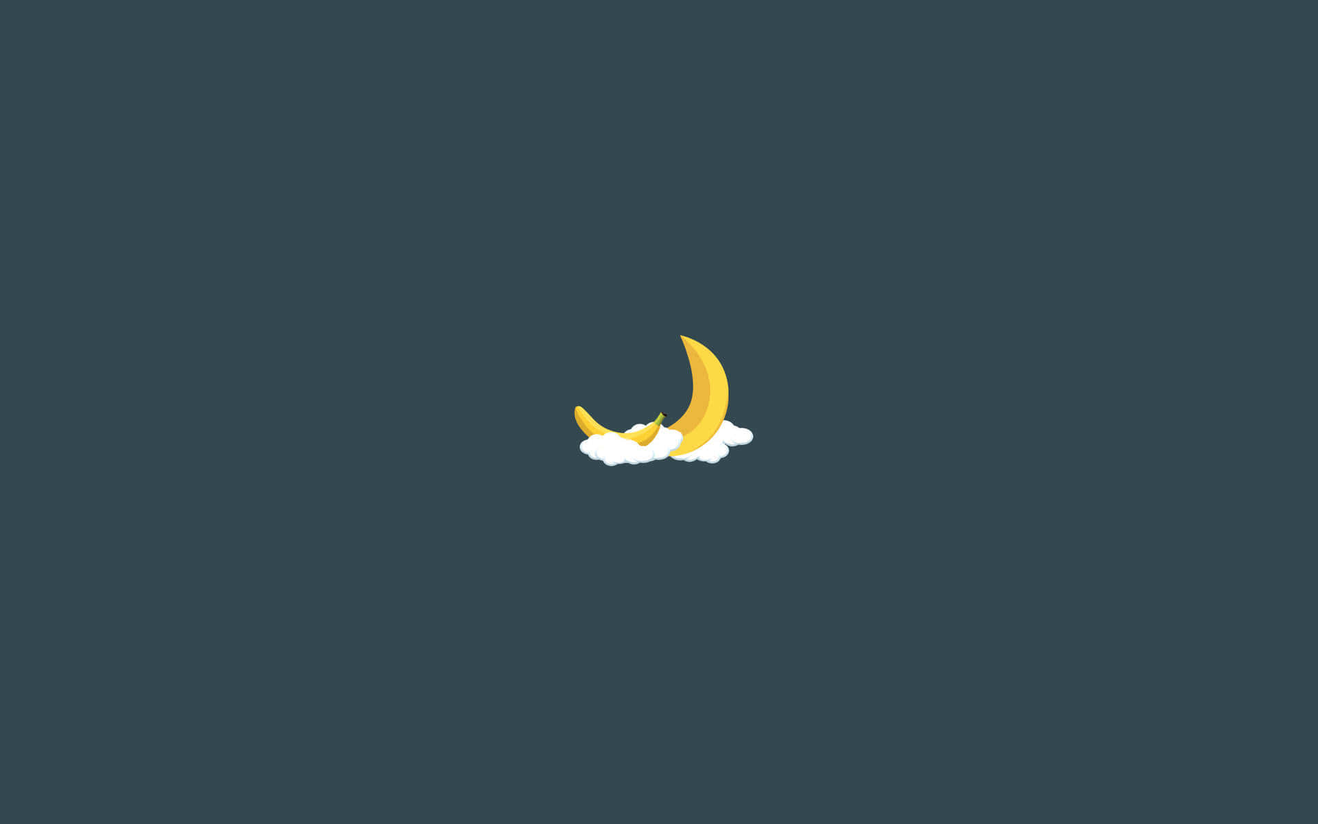 Banana And Crescent Moon Minimal Background Background