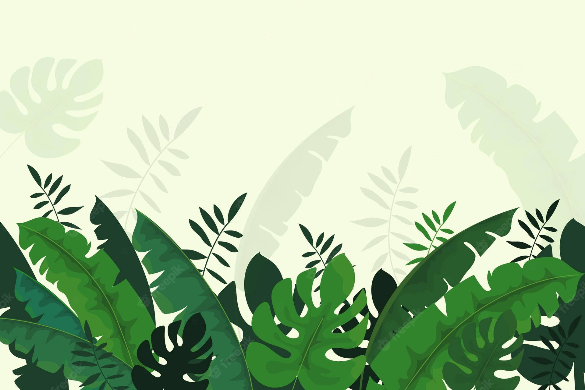 Banana And Other Plants Foliage Vector Art