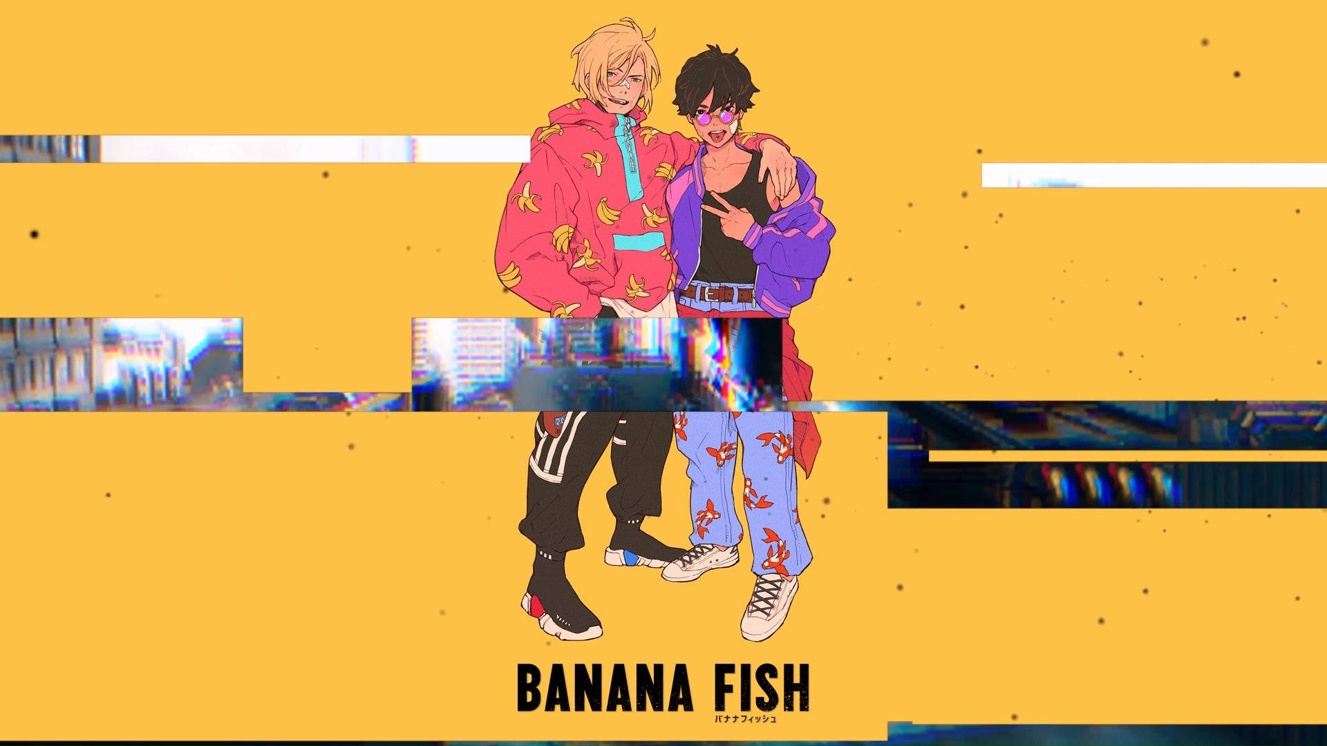 Banana Fish Eiji Ash Glitching Art Background