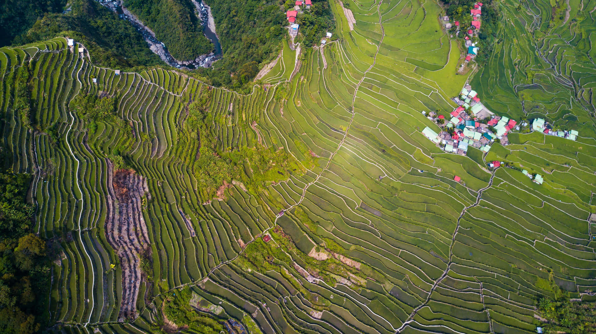 Banaue’s Majestic Terrace: An Aerial Perspective Background