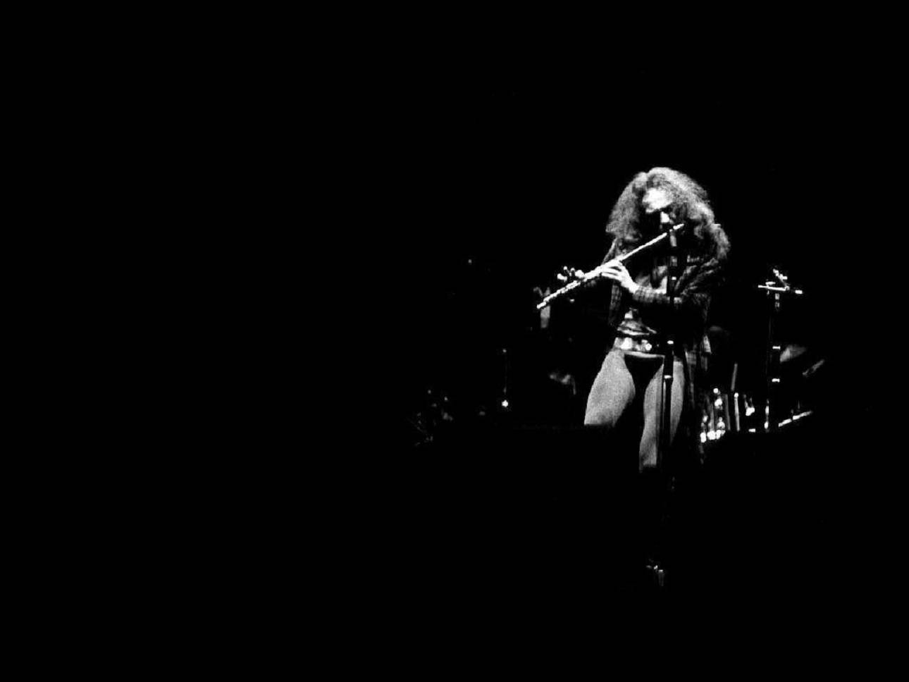 Band Jethro Tull English Singer Ian Anderson Concert Monochrome Photograph Background