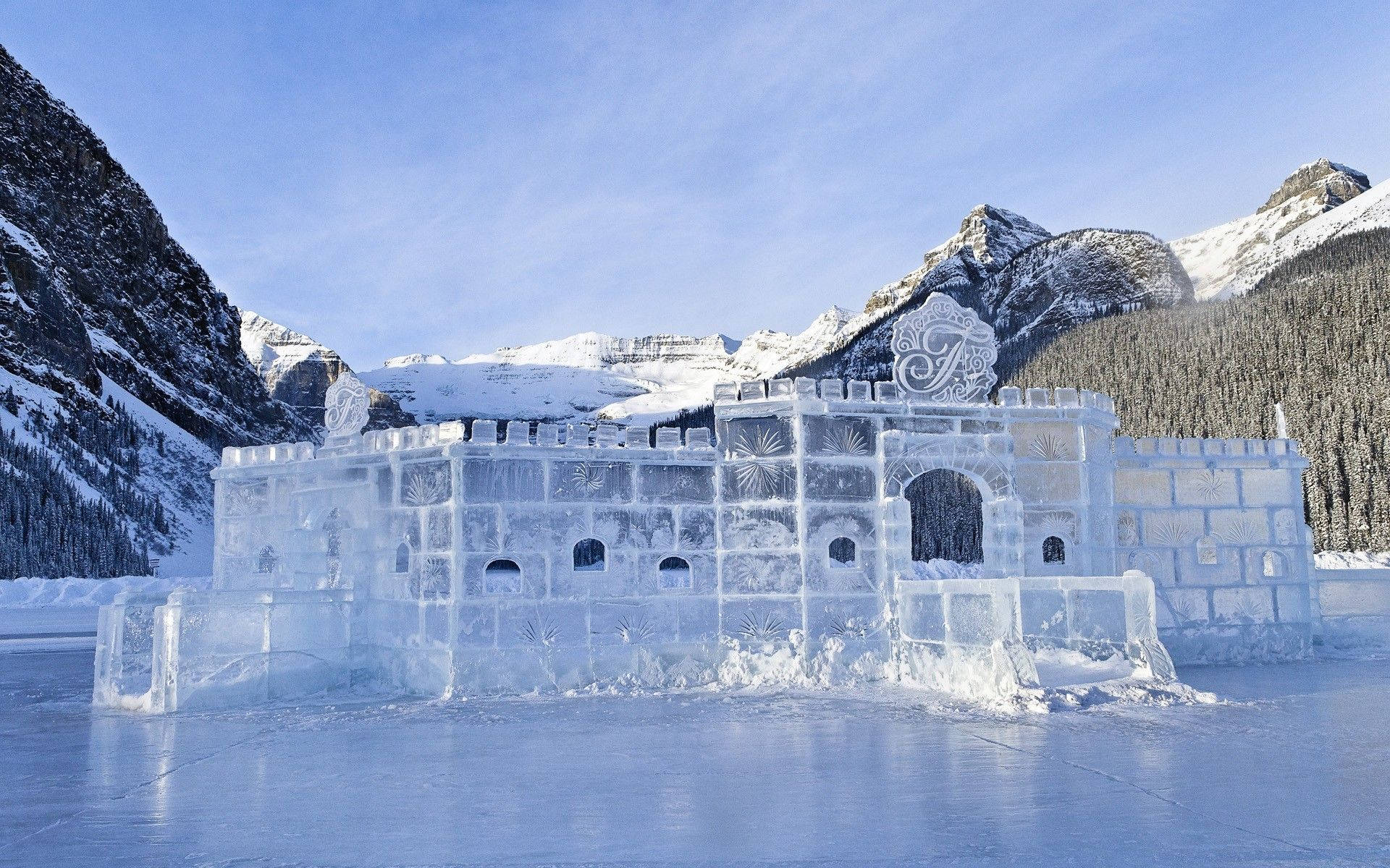 Banff National Park Frozen Castle Background