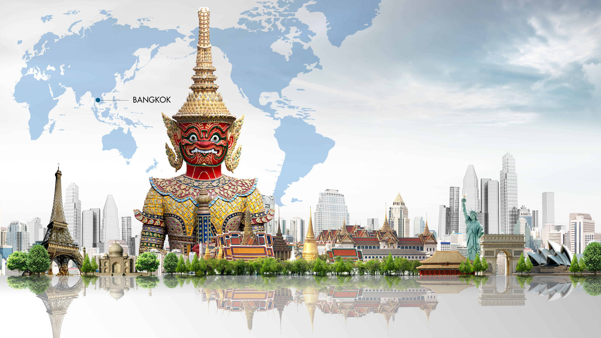 Bangkok City Digital Art Background
