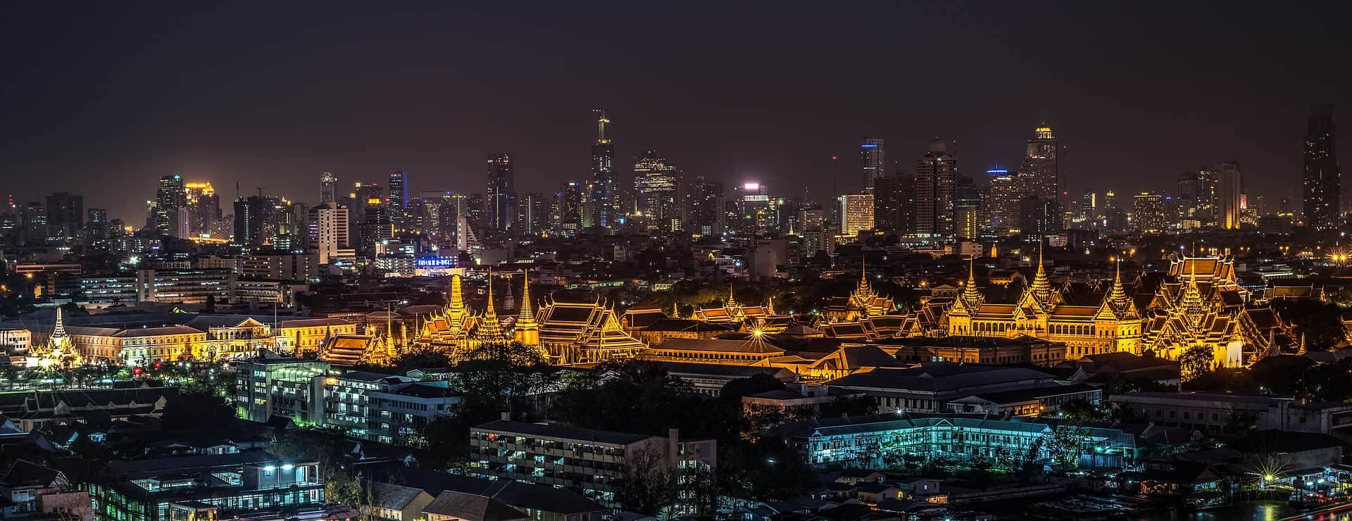 Bangkok City Night Lights Photography Background