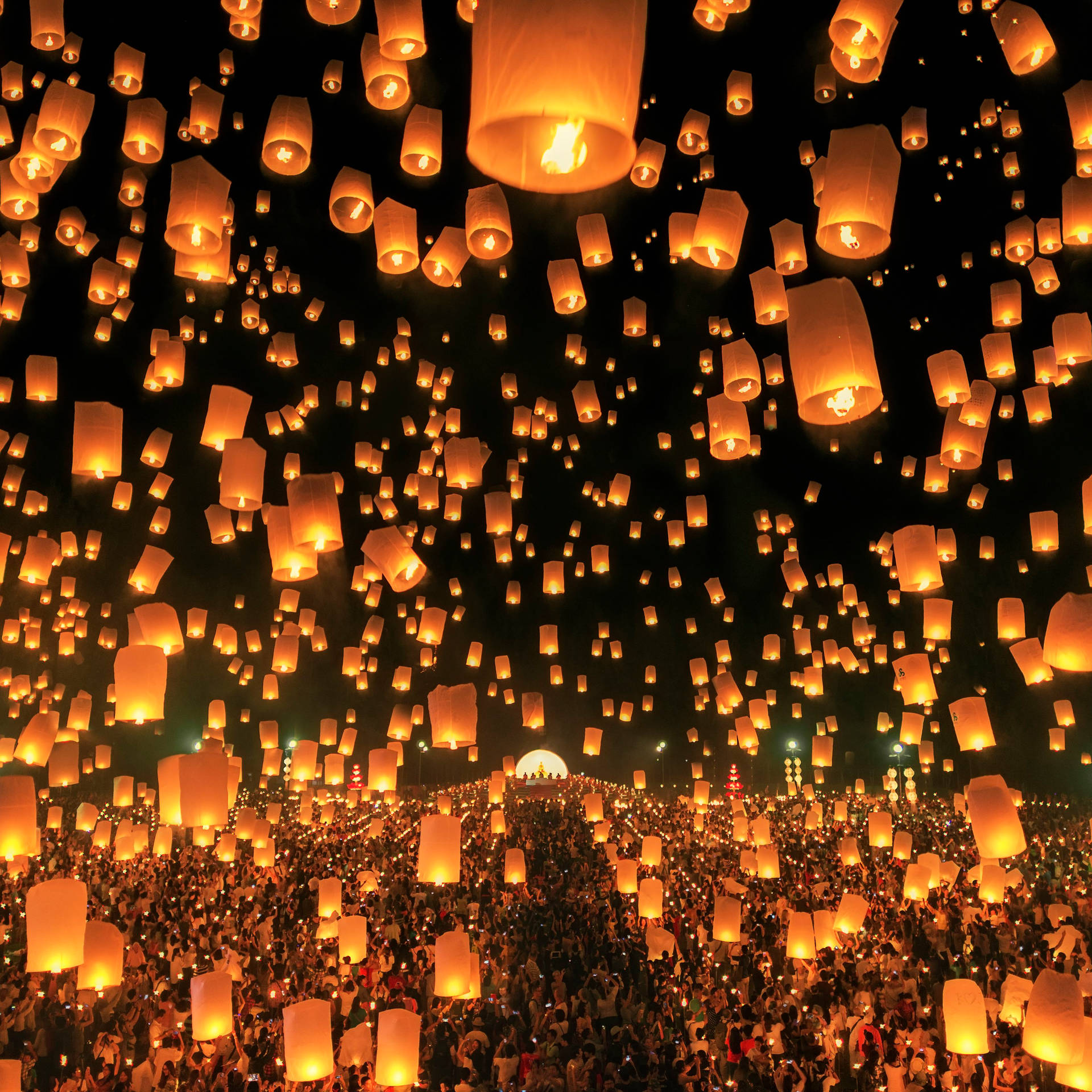 Bangkok's Floating Lantern Festival Background