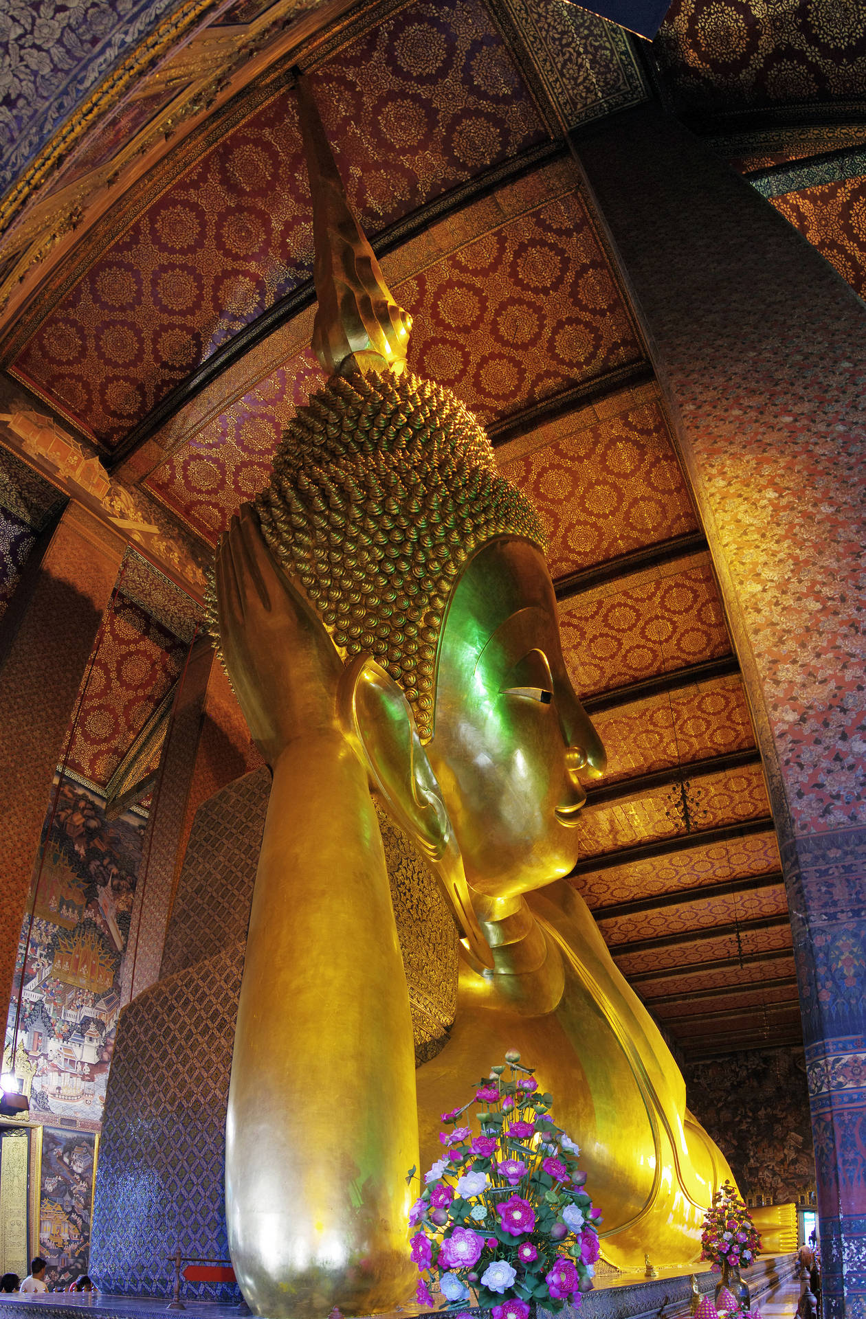 Bangkok's Reclining Buddha's Head Background