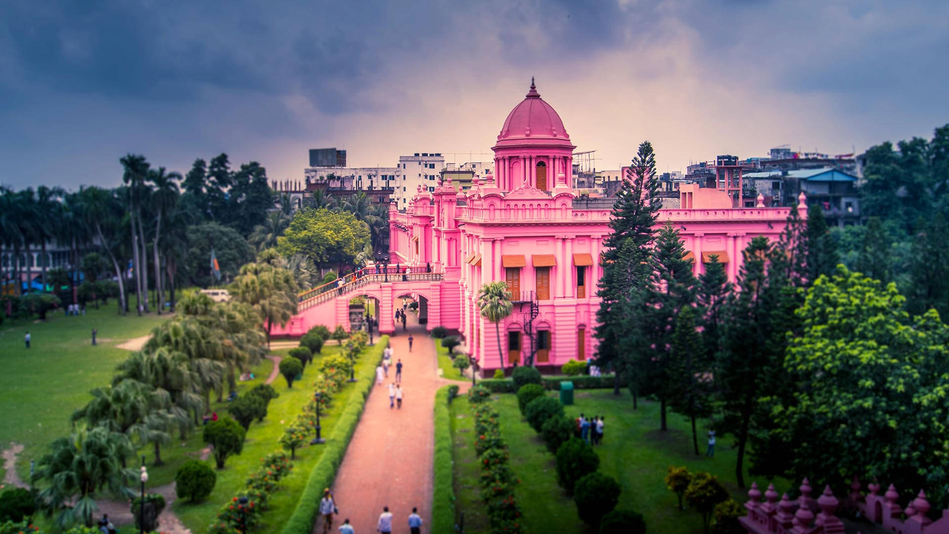 Bangladesh Ahsan Manzil Museum Aerial View Background