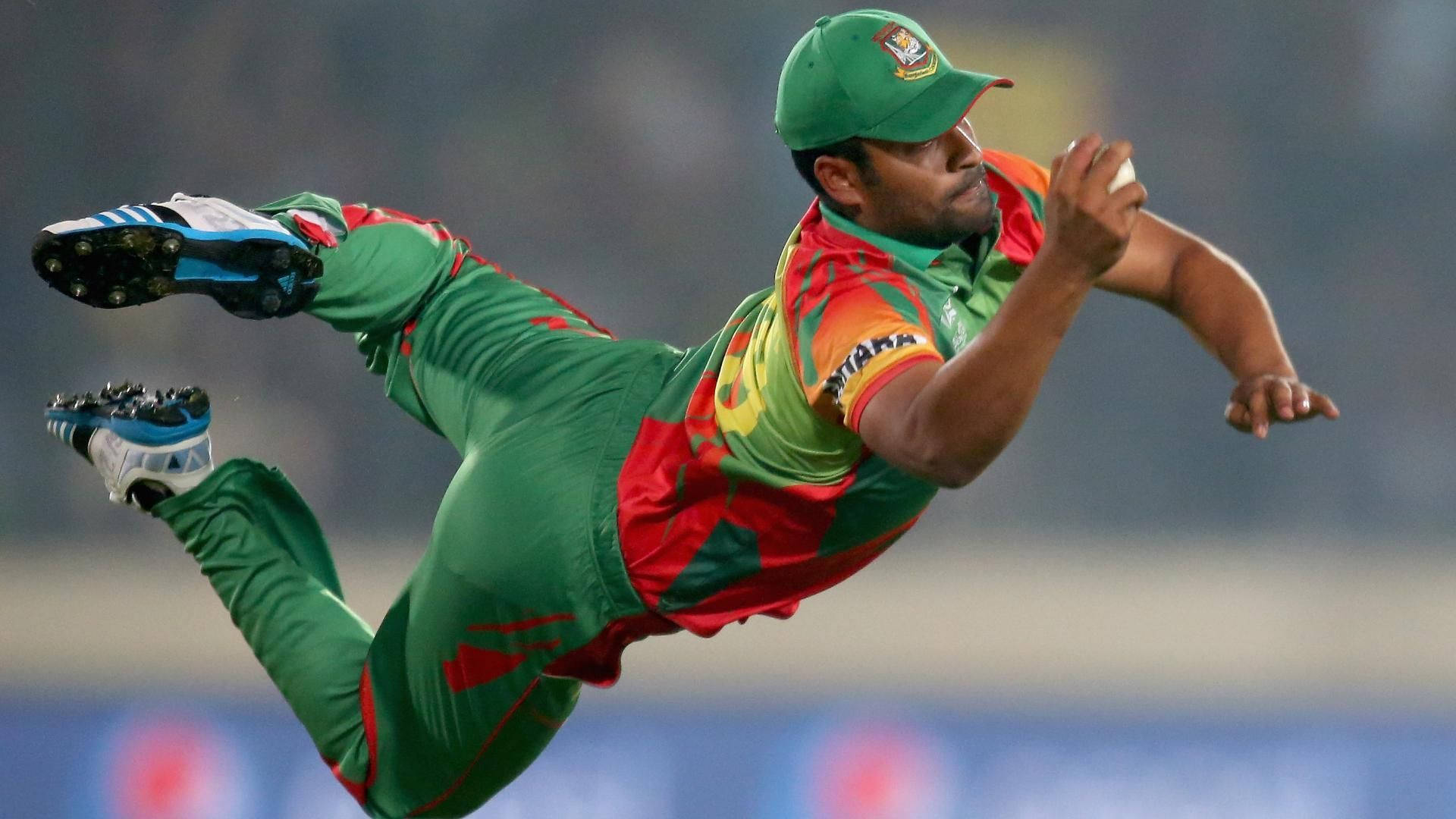 Bangladesh Cricket Player Executes Stunning Catch Background