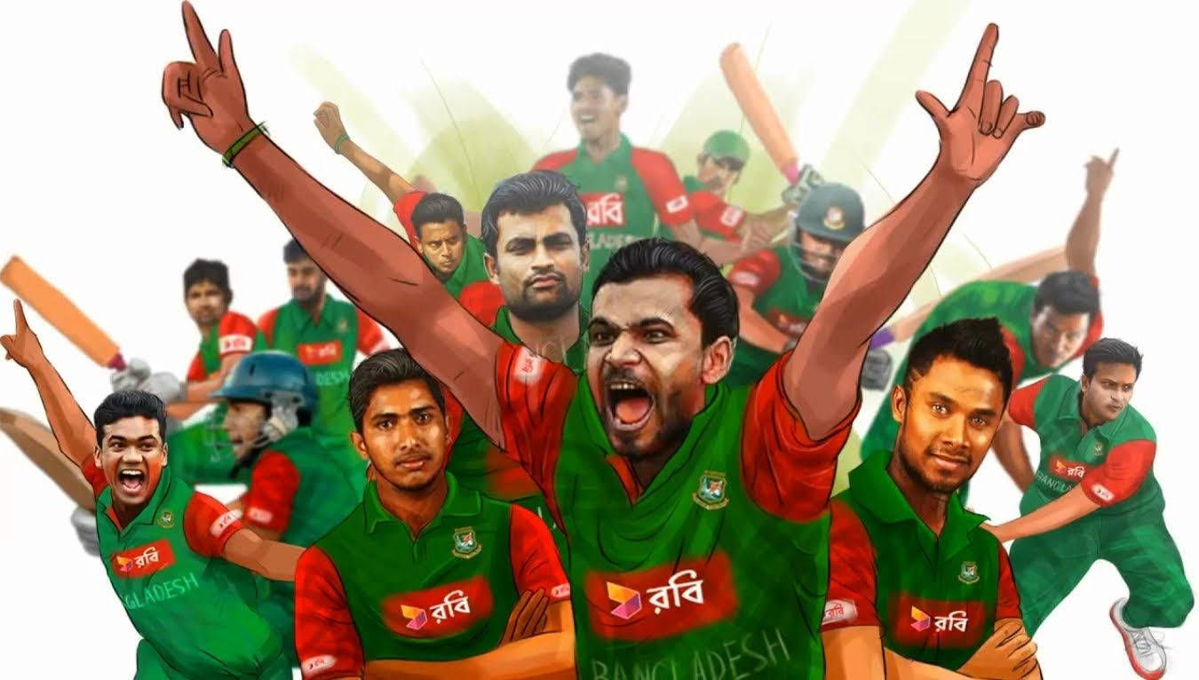 Bangladesh Cricket Team Digital Painting Background