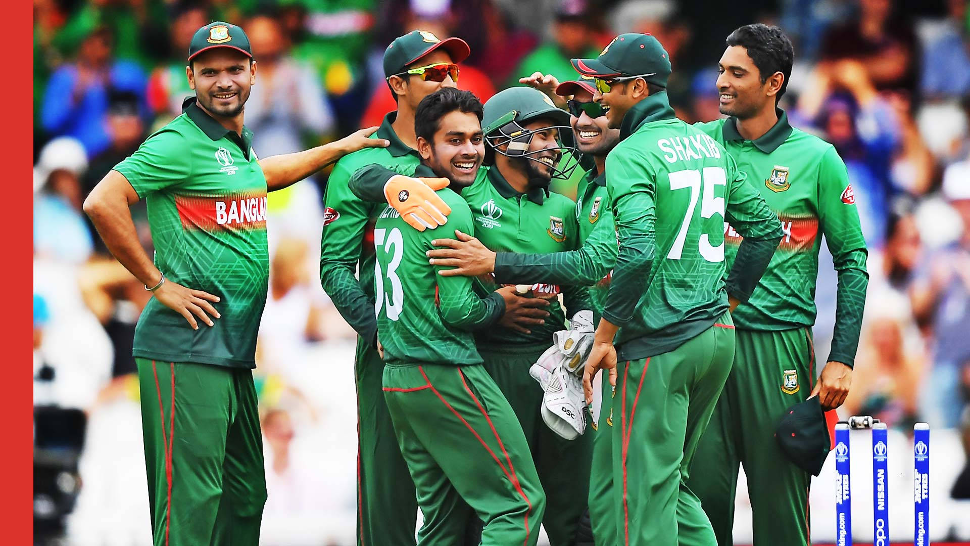 Bangladesh Cricket Team Huddled In Field Background