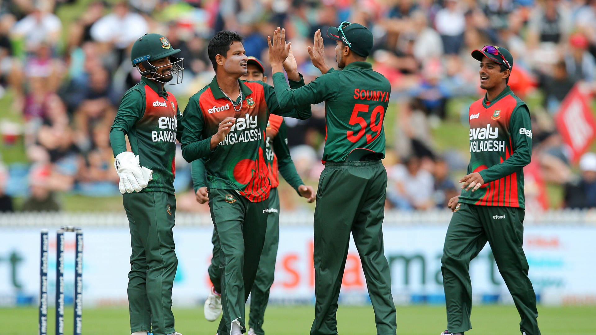 Bangladesh Cricket Team In The Field Background