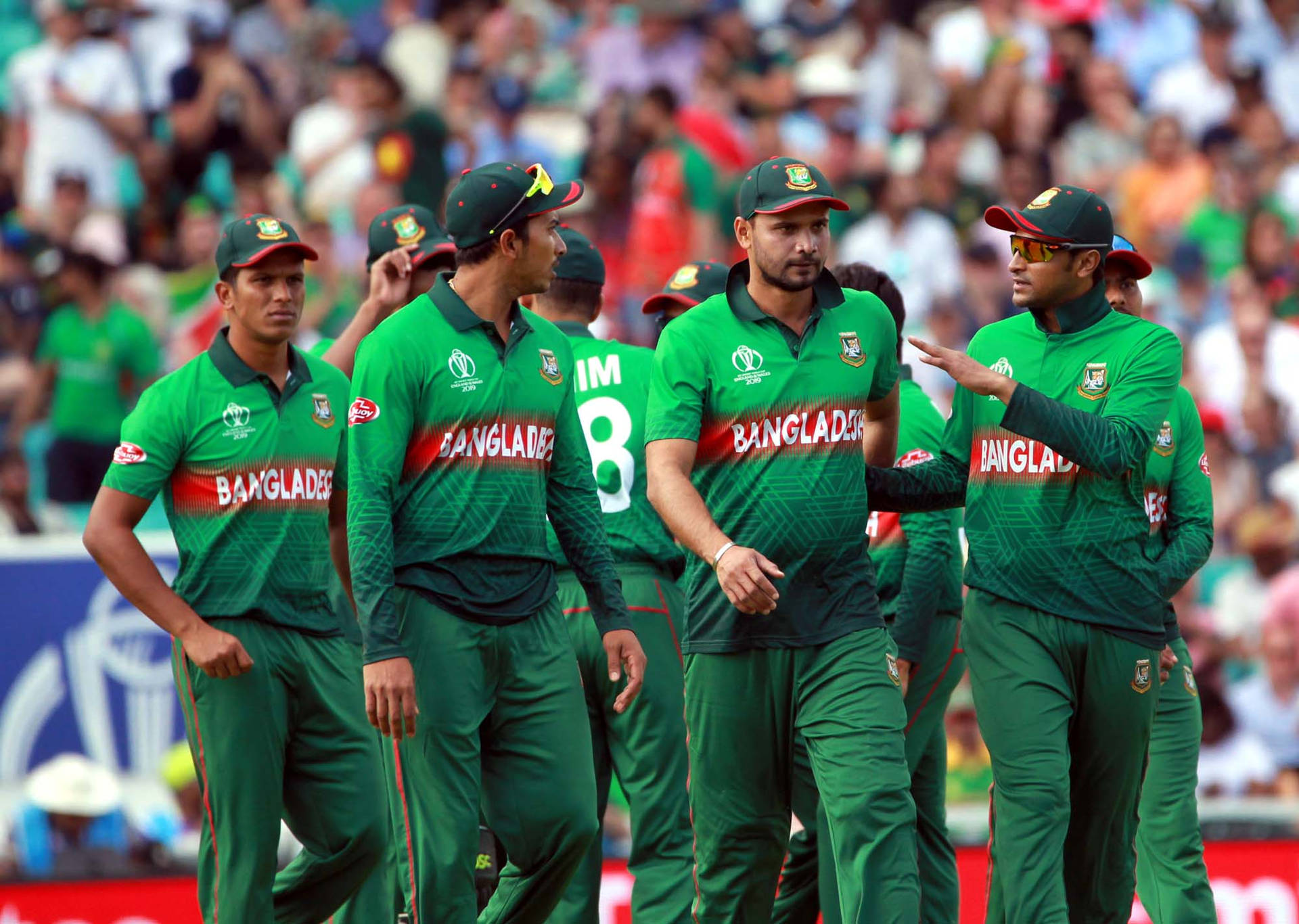 Bangladesh Cricket Team Players In Field Background