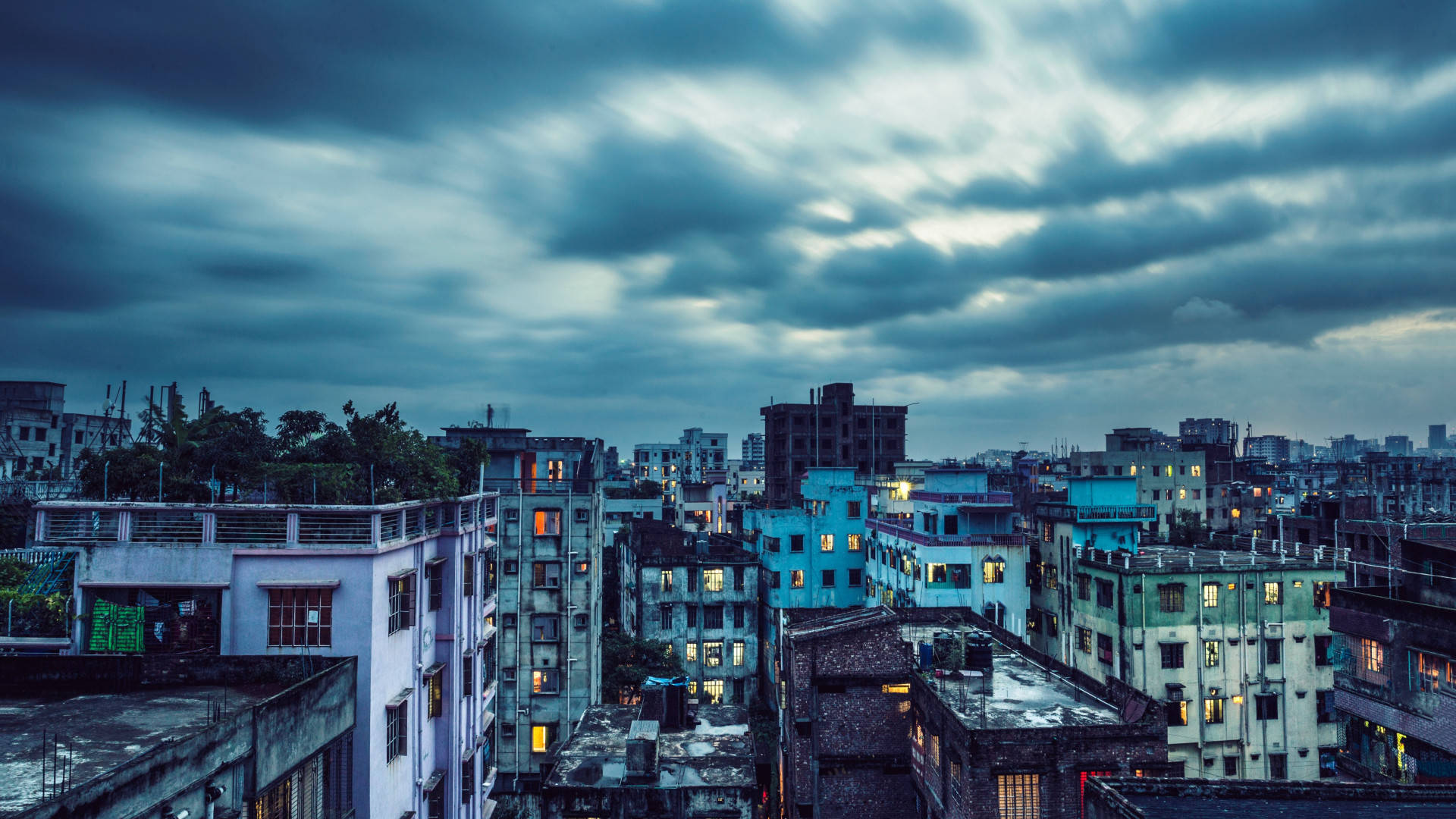 Bangladesh Dhaka Street Buildings Background