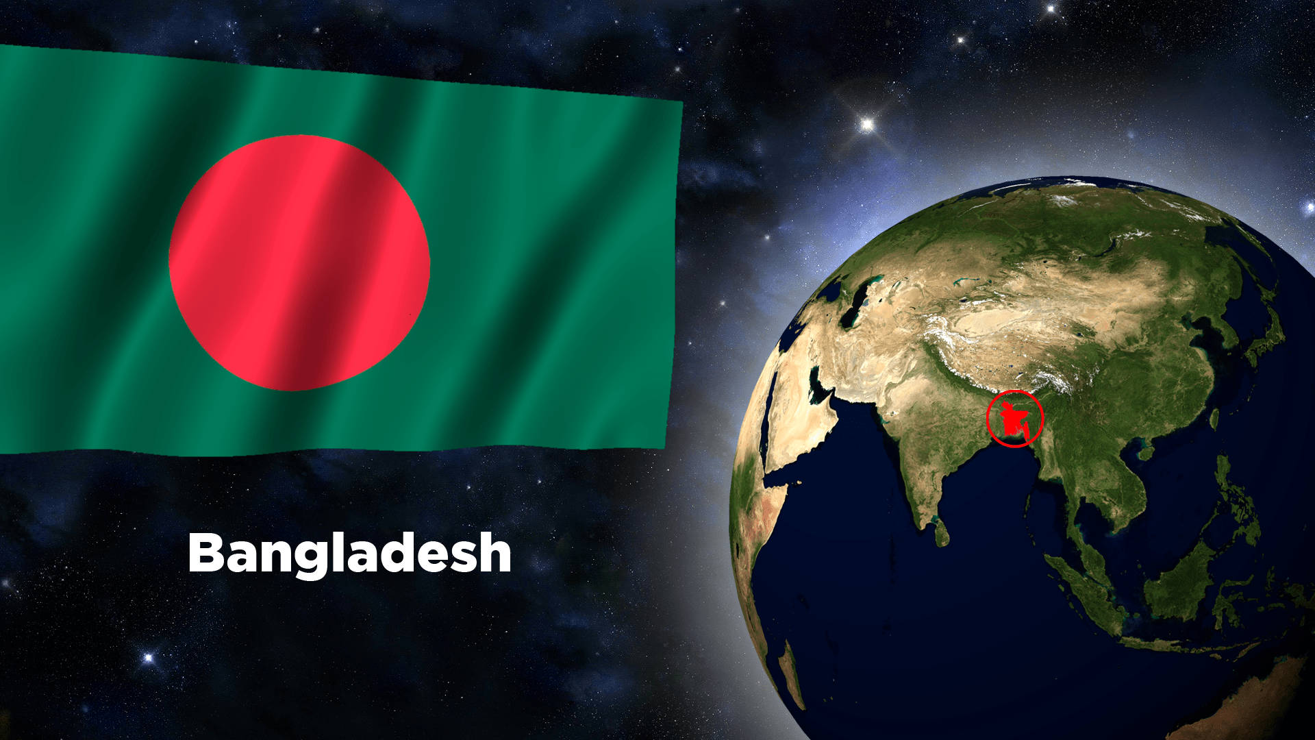 Bangladesh Flag And Earth Background
