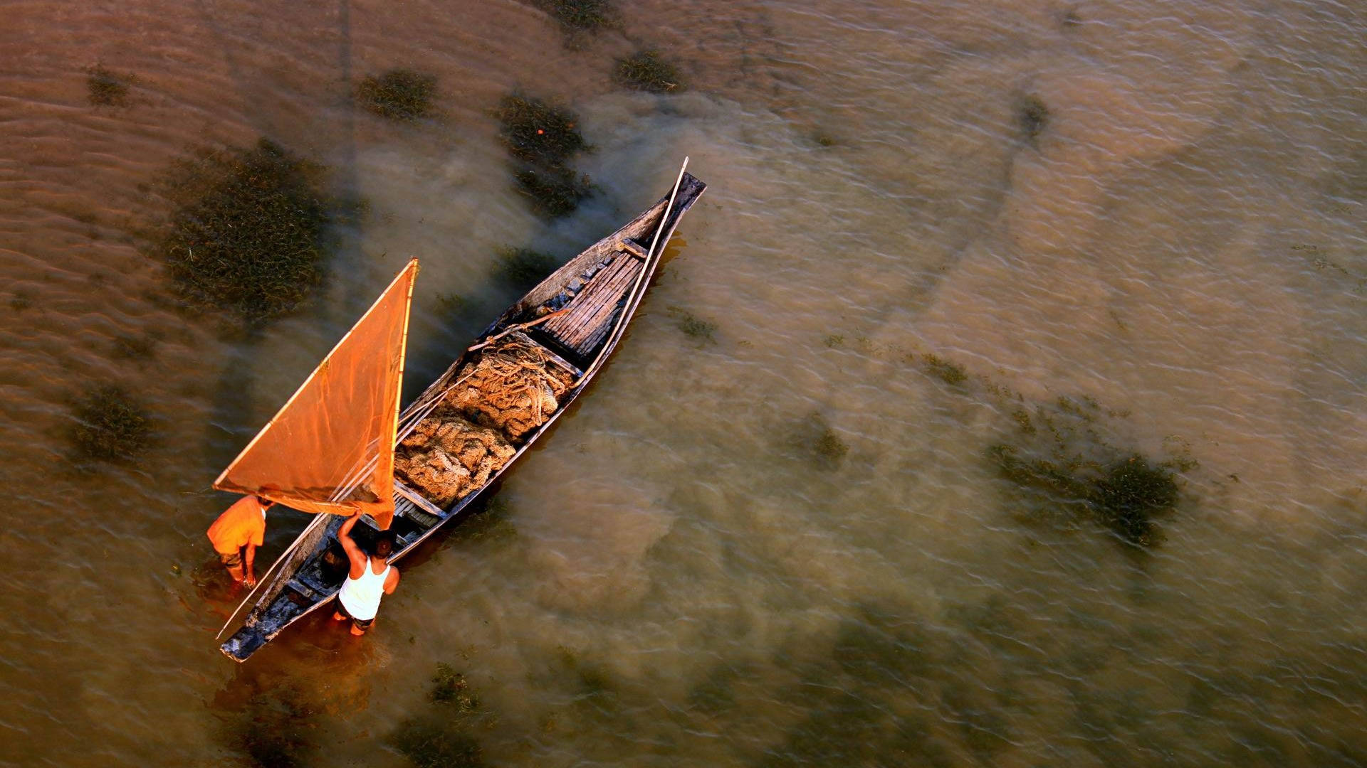 Bangladesh Primitive Sail Boat Background
