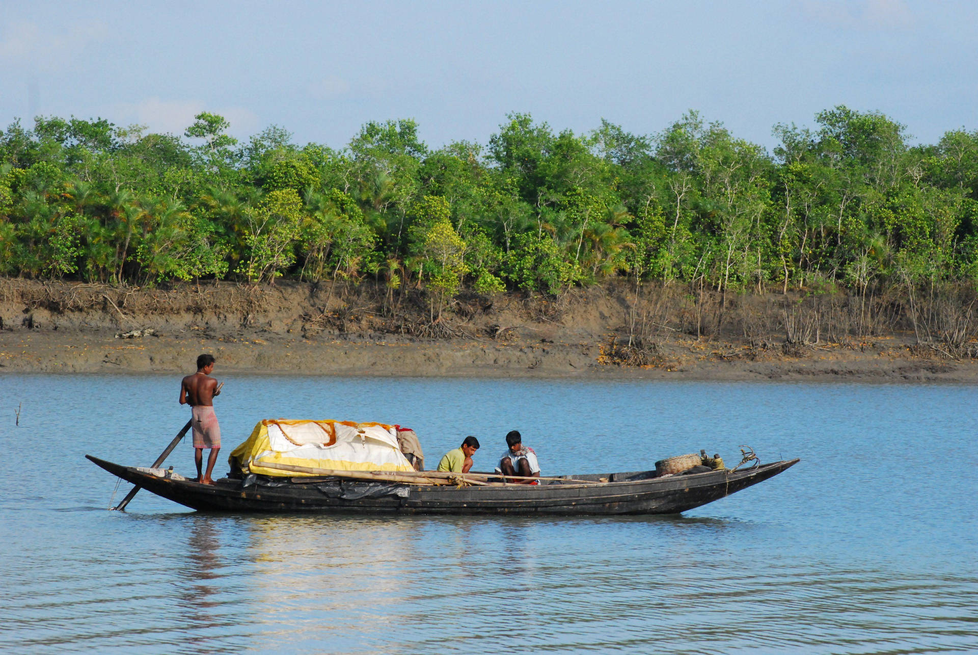 Bangladesh River Fishermen Background